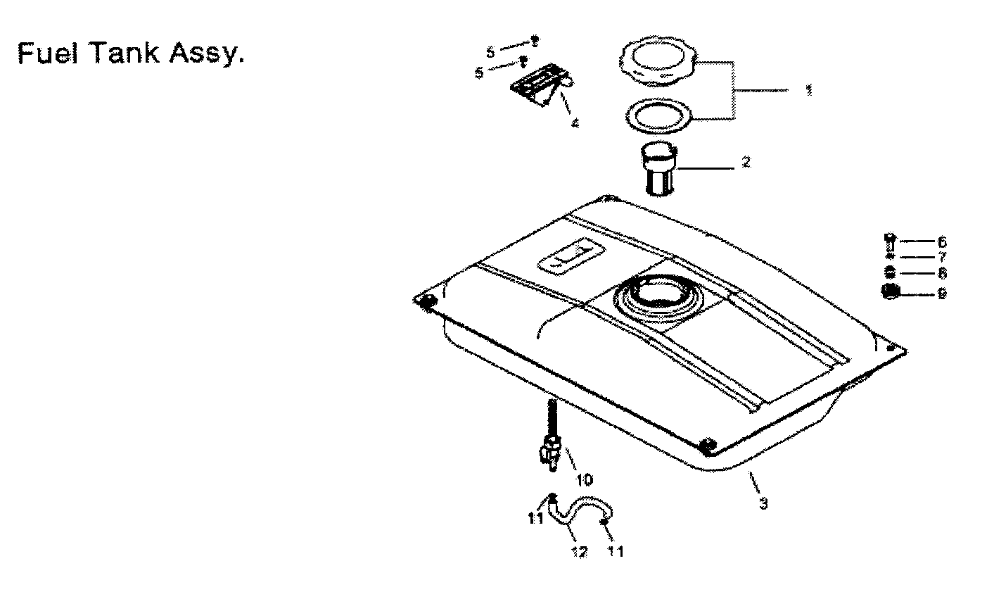 All Power APG3009 fuel tank diagram