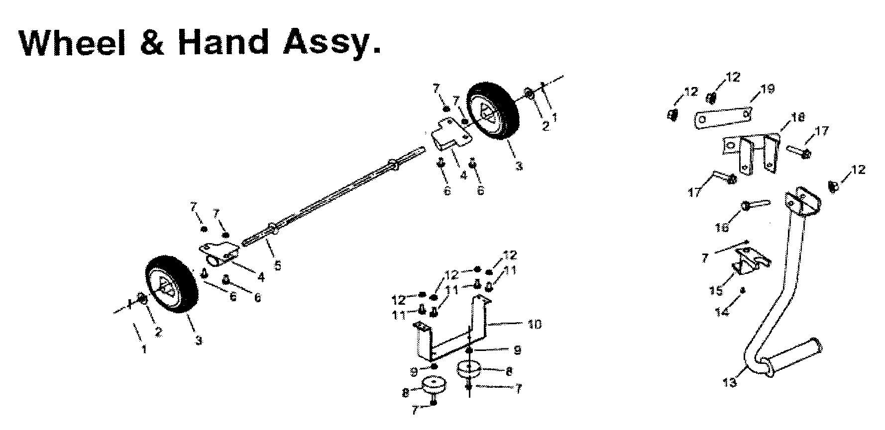 All Power APG3009 wheel/hand assy diagram