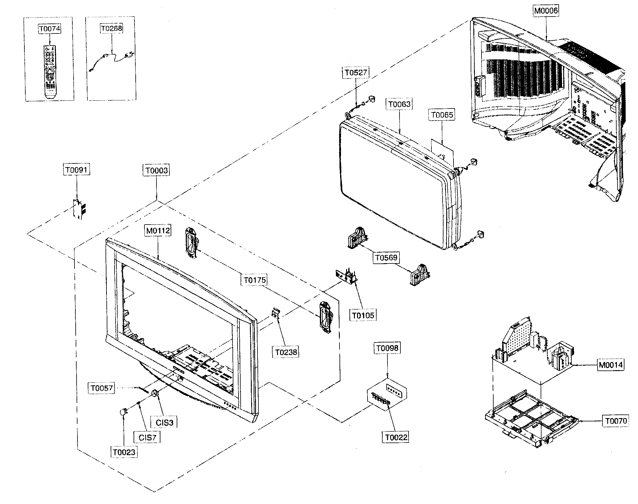 Samsung TXS3082WHX/XAA cabinet assy diagram