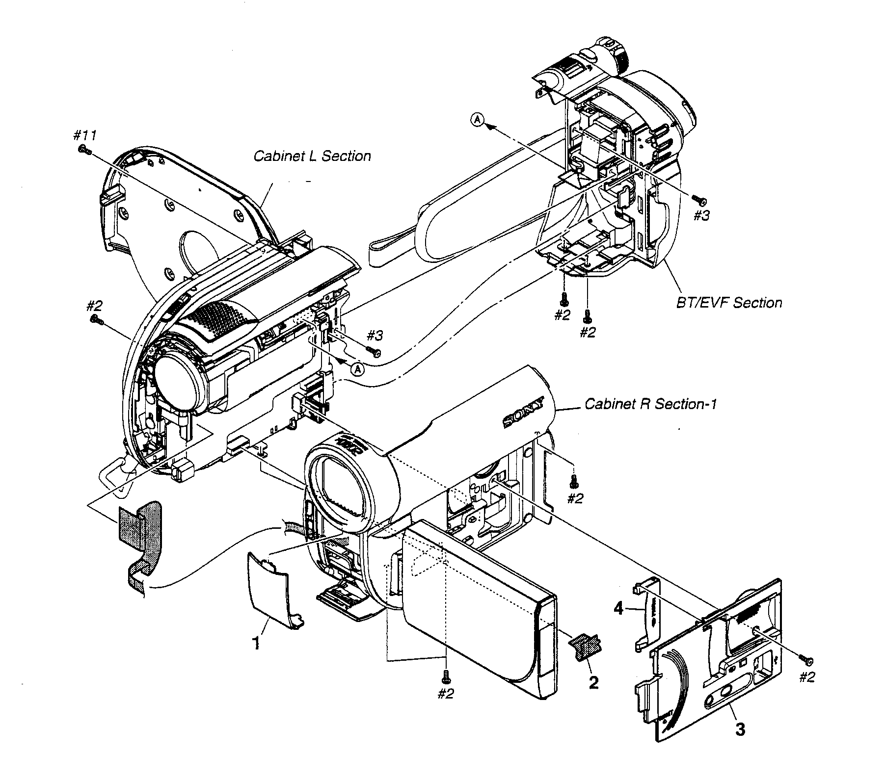 Sony DCR-DVD850 overall assy diagram