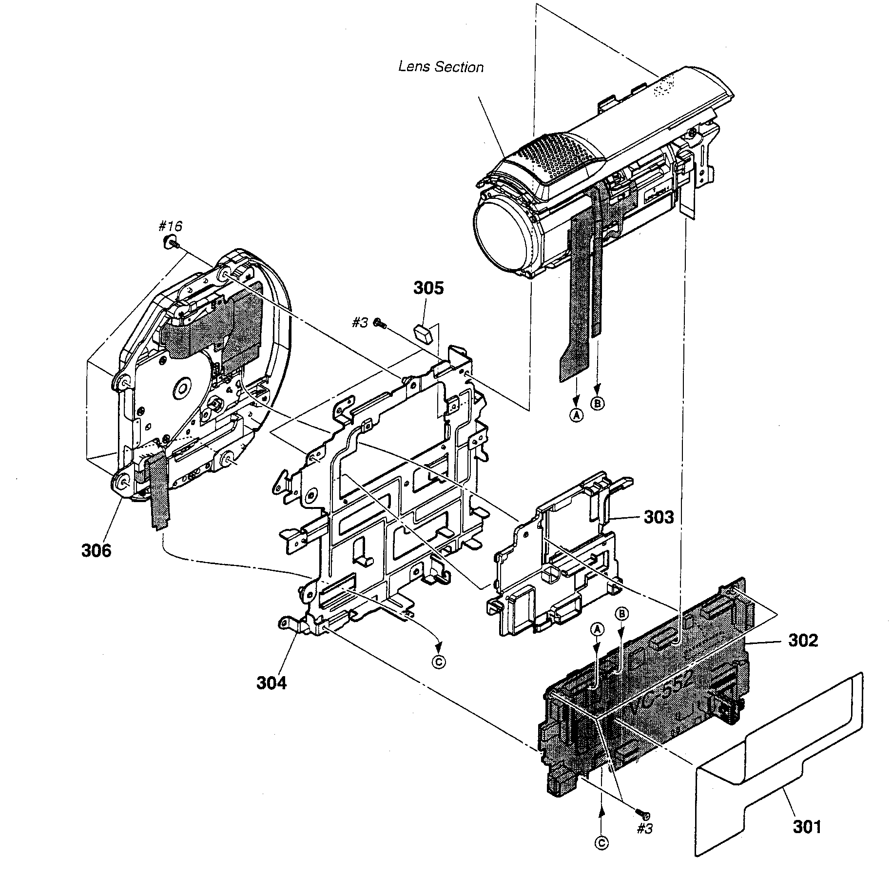 Sony DCR-DVD850 mid section diagram