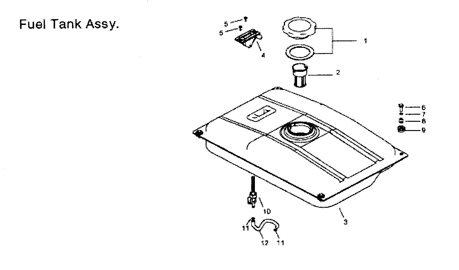 All Power APG3075 fuel tank diagram