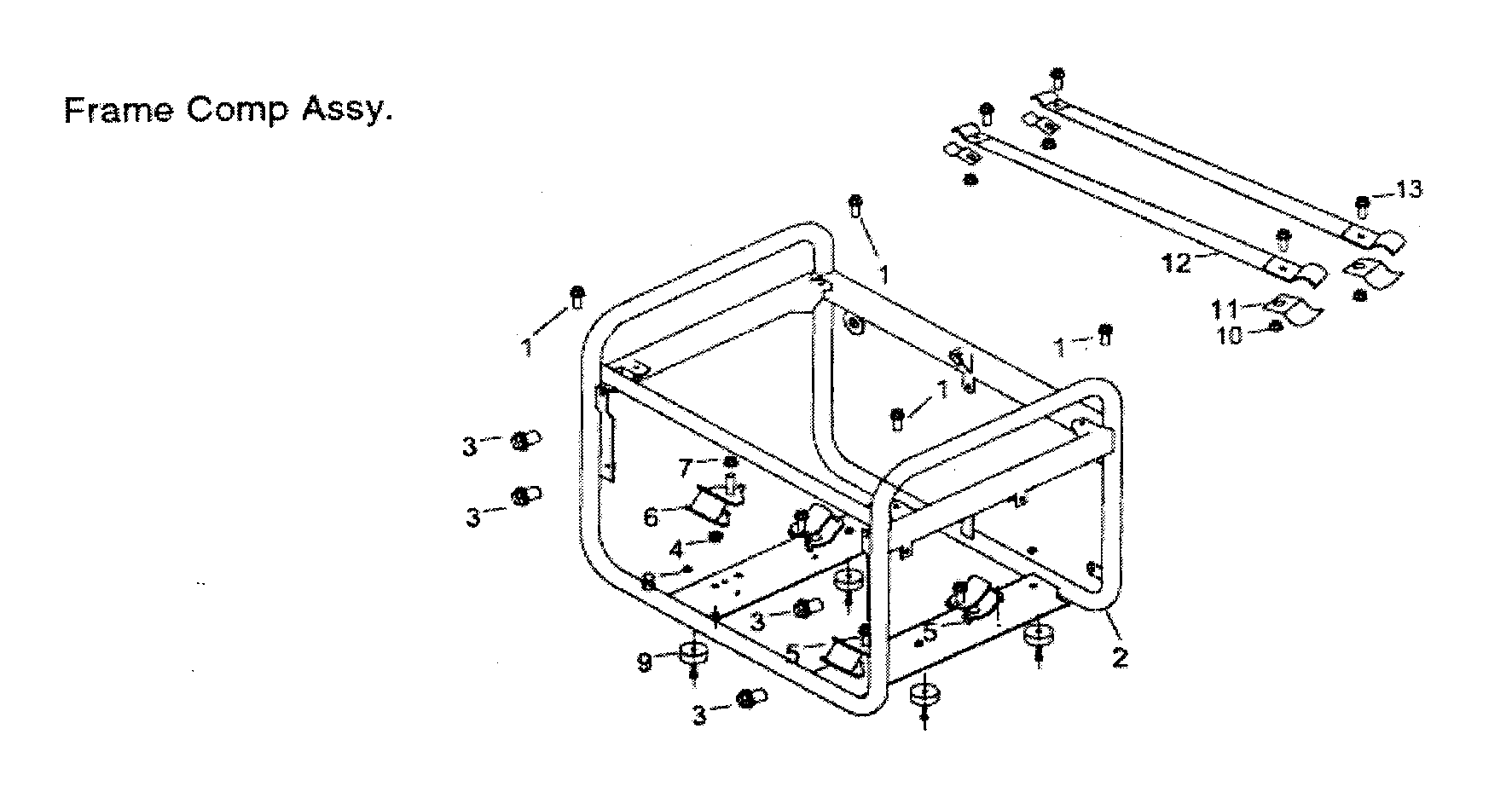 All Power APG3075 frame assy diagram