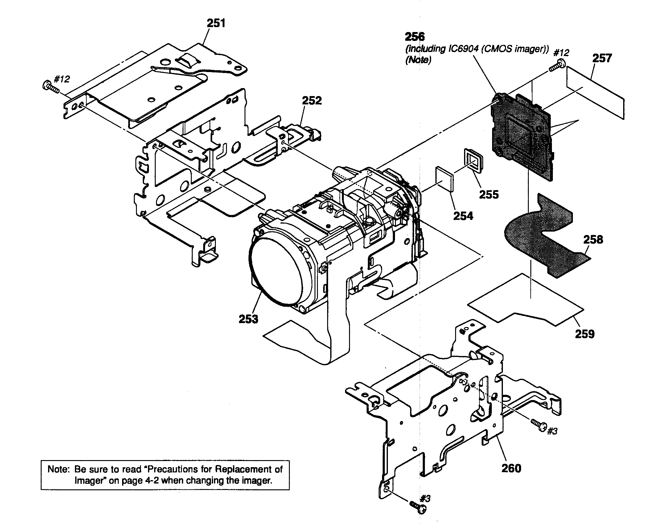 Sony HDR-CX100 lens assy diagram