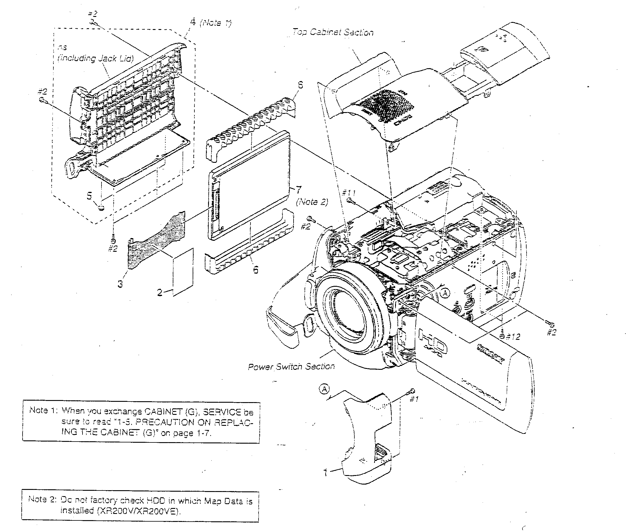 Sony HDR-XR200V overall assy diagram