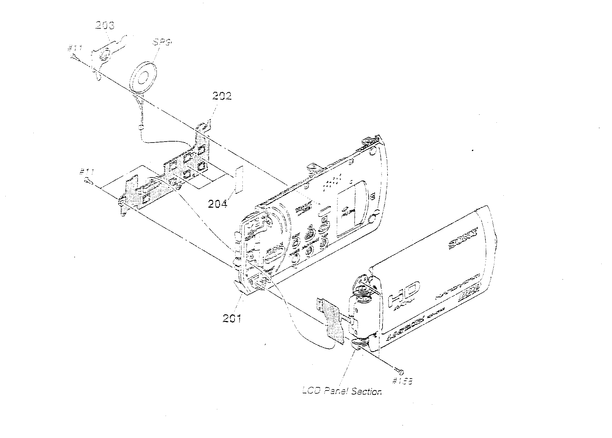 Sony HDR-XR200V right assy diagram