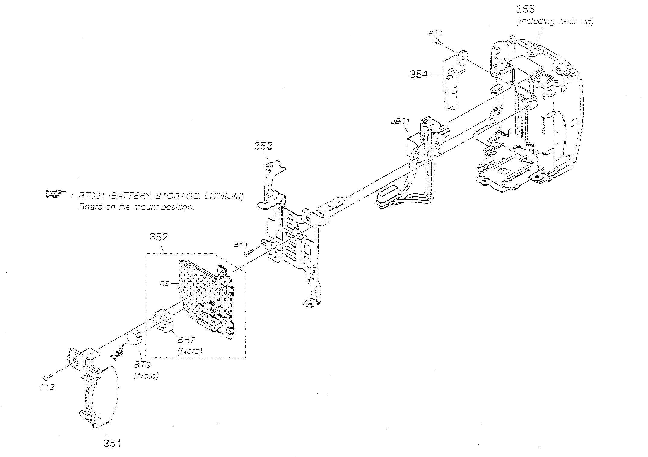 Sony HDR-XR200V rear assy diagram