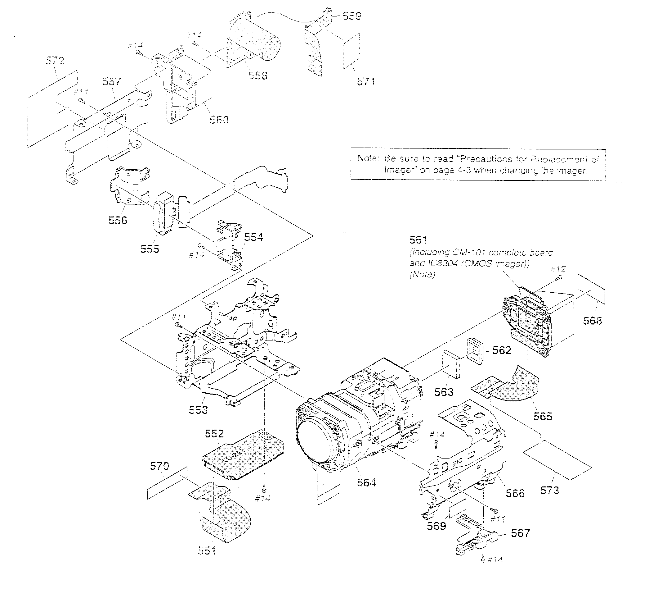 Sony HDR-XR200V lens assy diagram