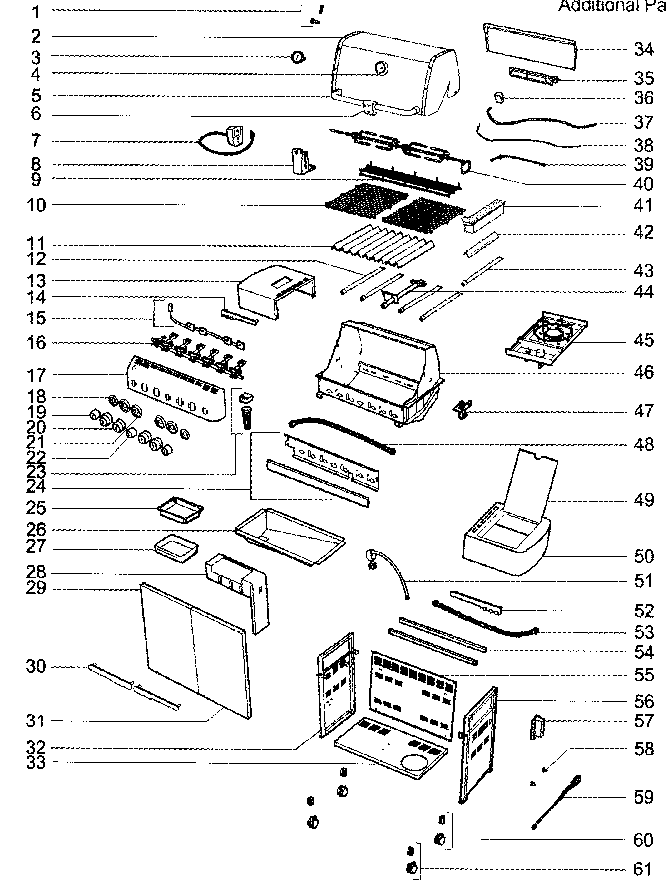 Weber SUMMIT S-470 LP 2009 cabinet assy diagram