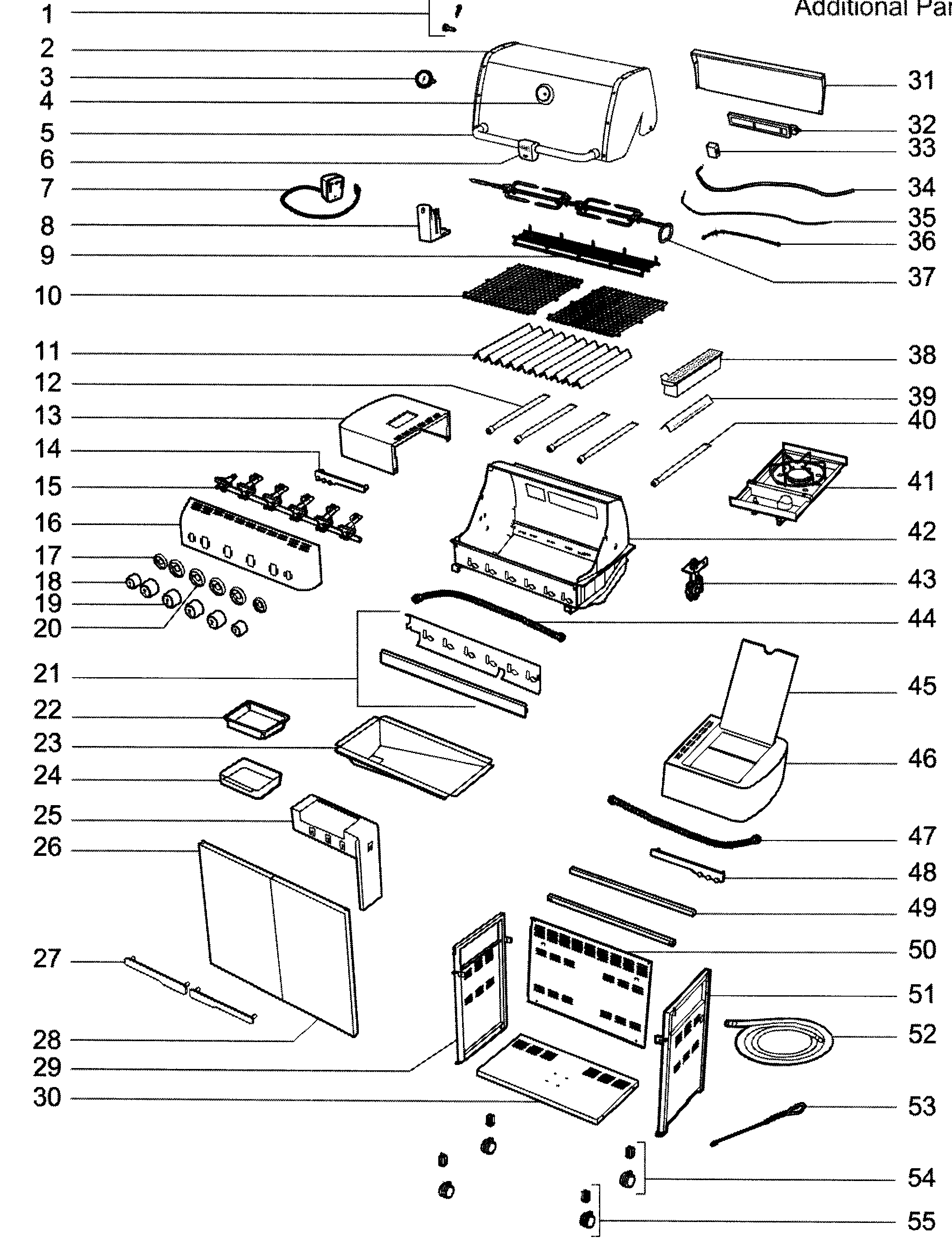 Weber SUMMIT 450 NG 2009 cabinet assy diagram