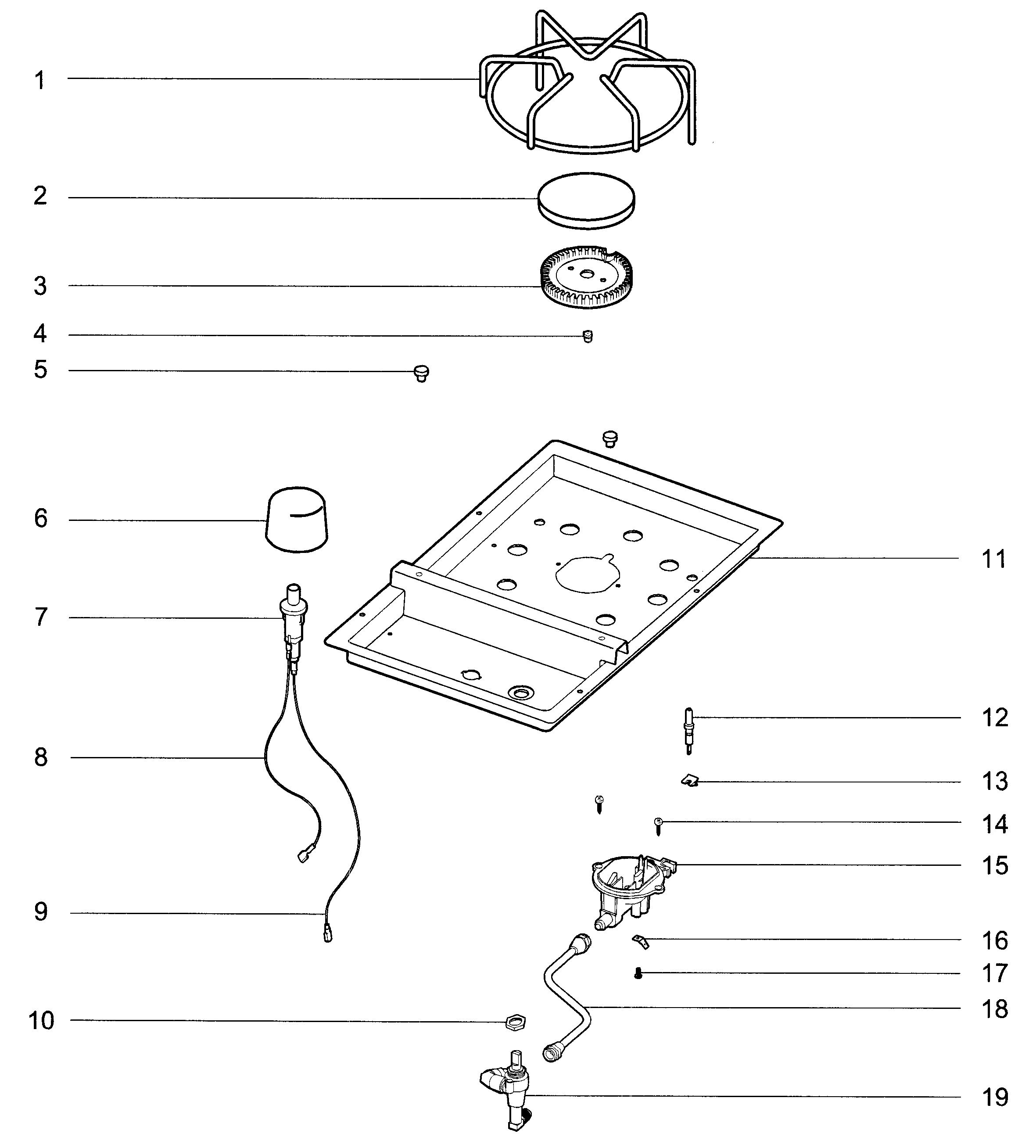 Weber SUMMIT 450 NG 2009 side burner diagram