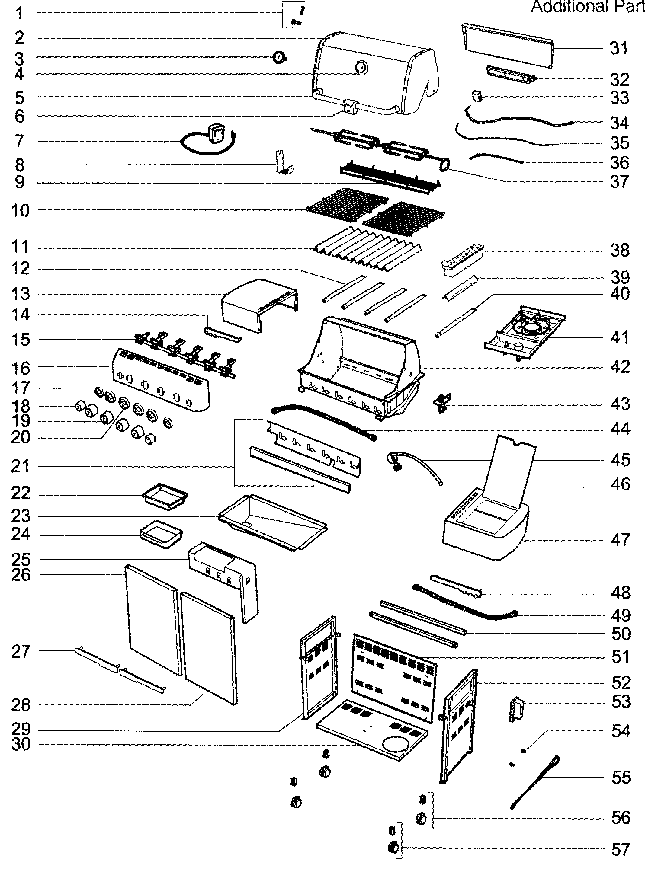 Weber SUMMIT 450 LP 2009 cabinet assy diagram