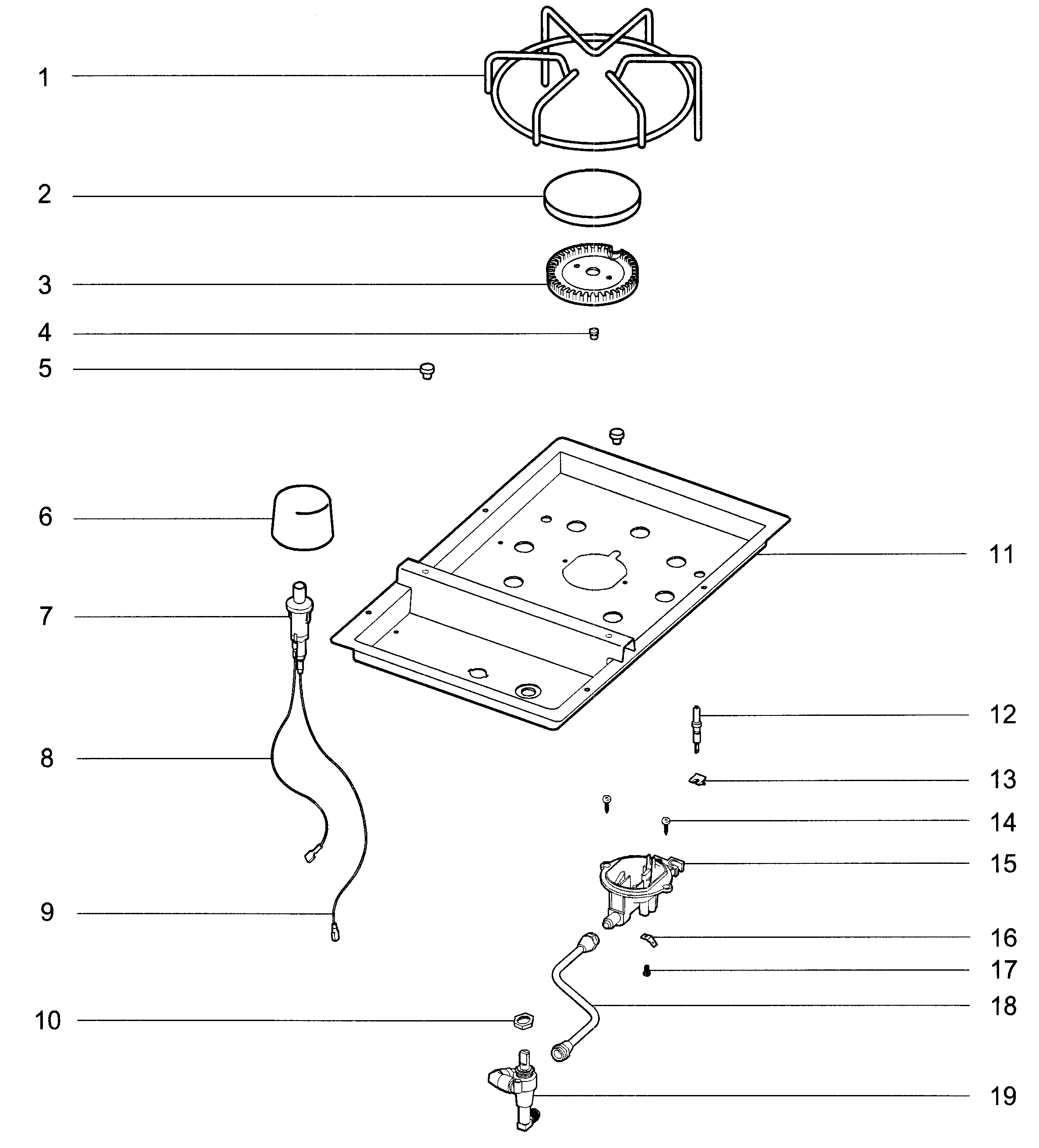 Weber SUMMIT 450 LP 2009 side burner diagram
