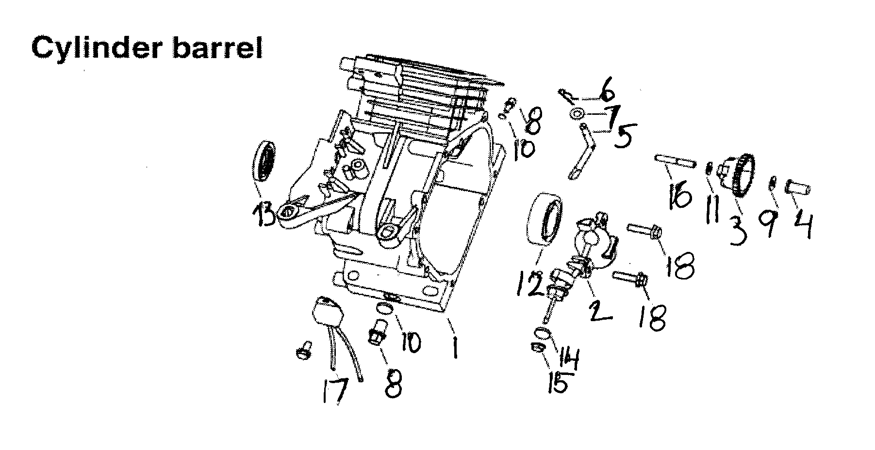 All Power APG3002D cylinder barrel diagram