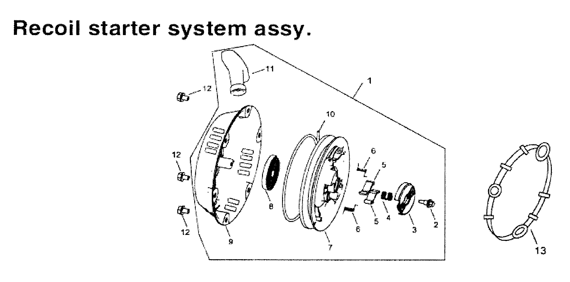 All Power APG3002D recoil starter diagram
