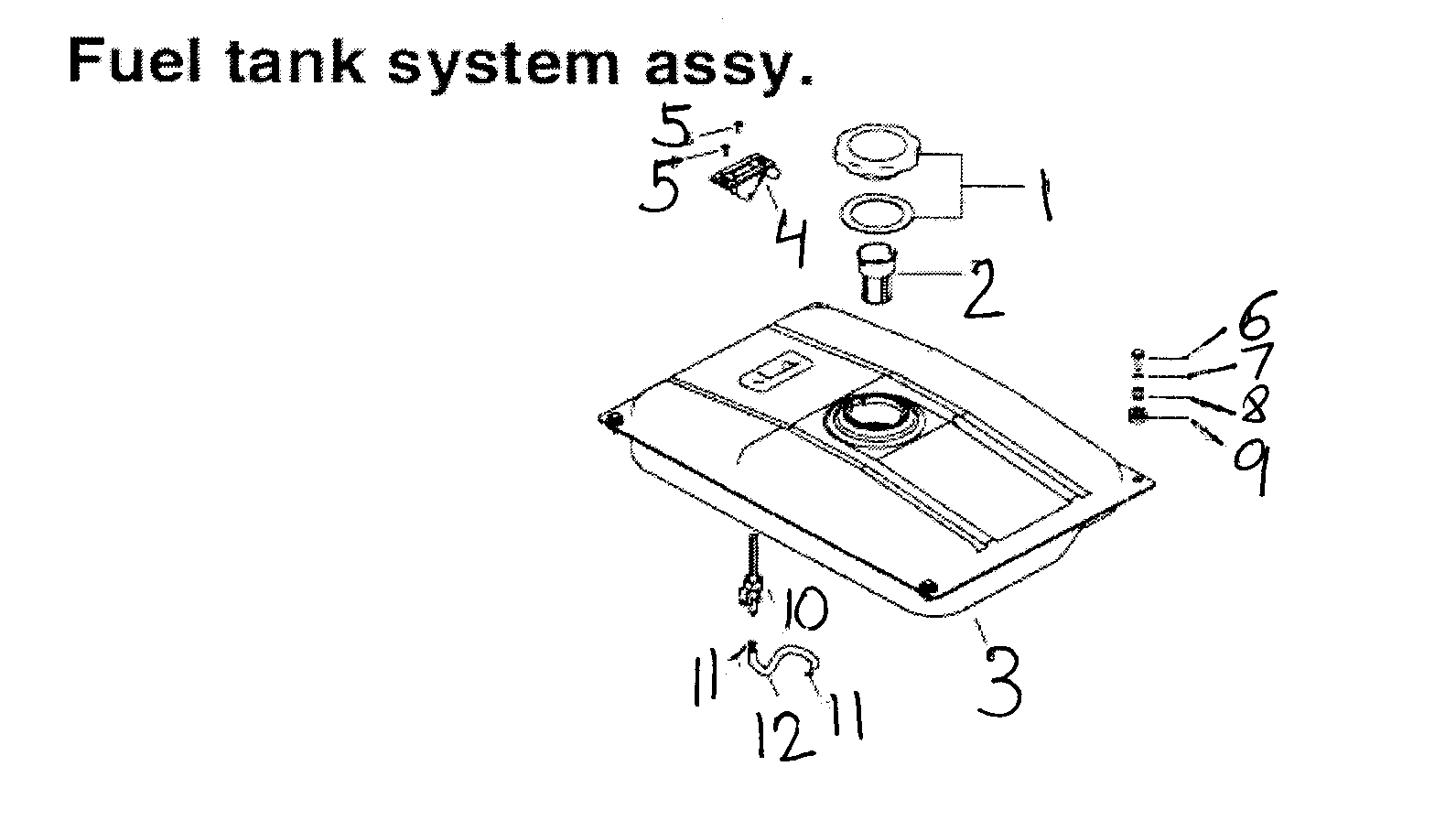 All Power APG3002D fuel tank diagram
