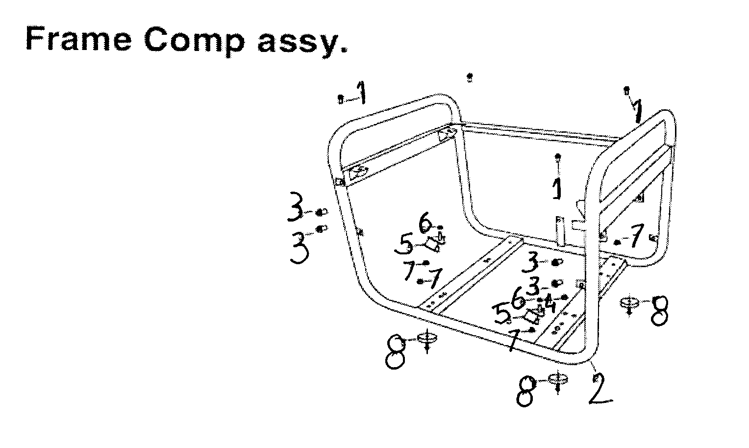 All Power APG3002D frame assy diagram