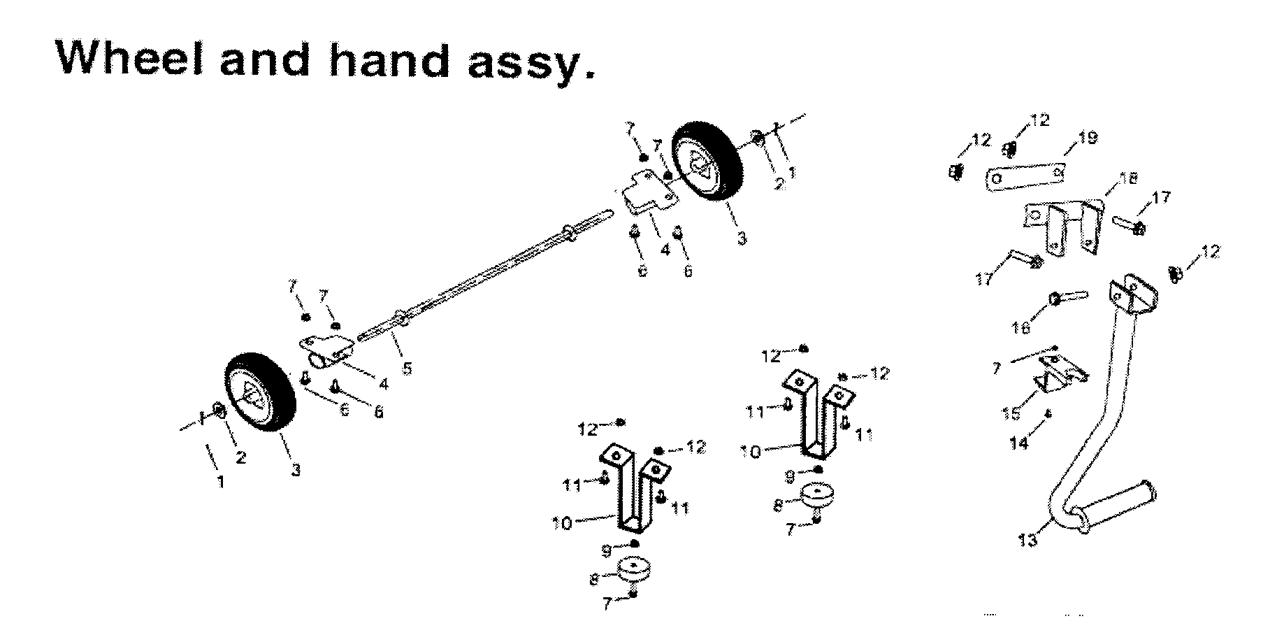 All Power APG3002D wheel-hand assy diagram