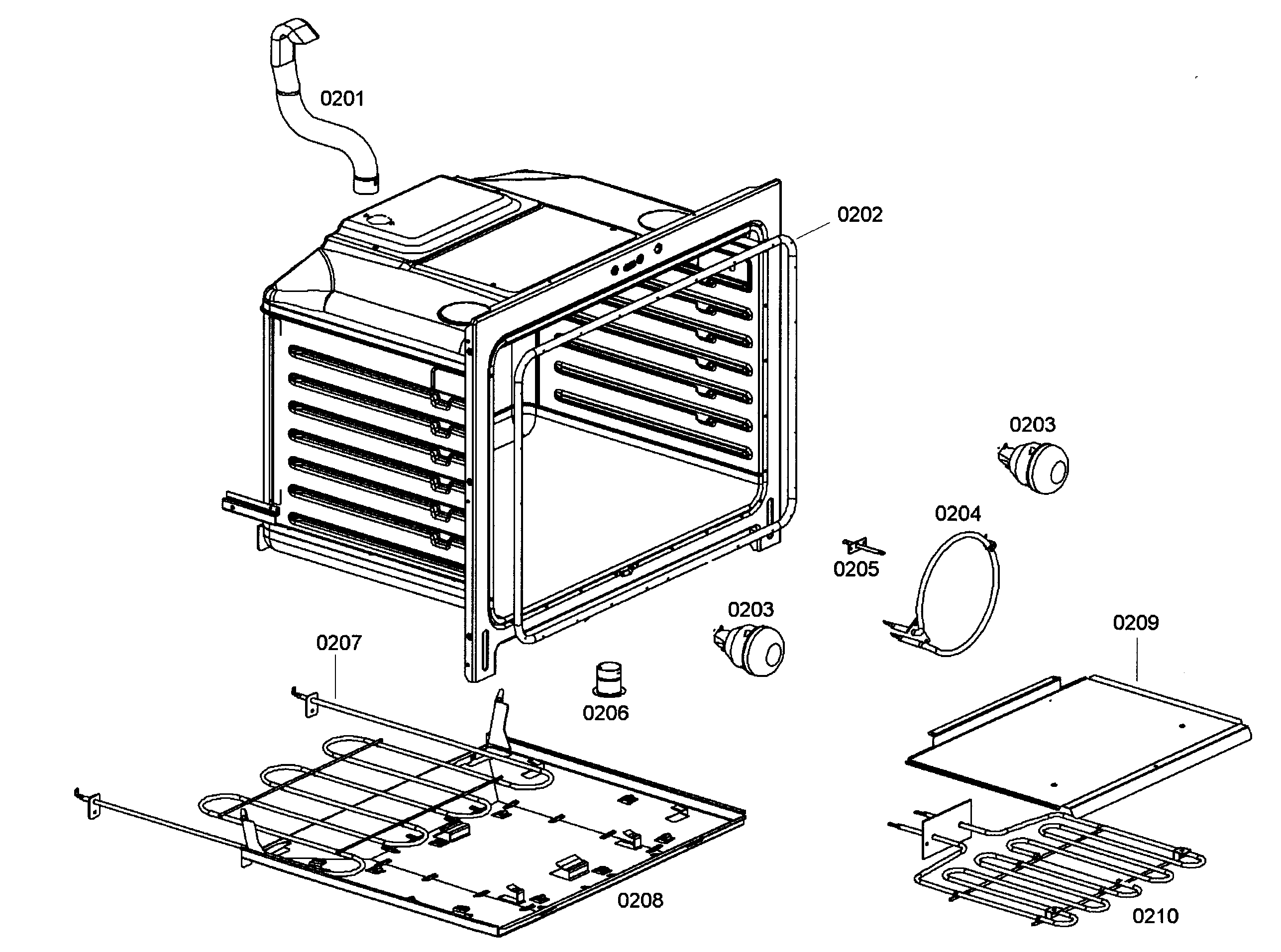 Bosch HES345U/01 oven assy diagram