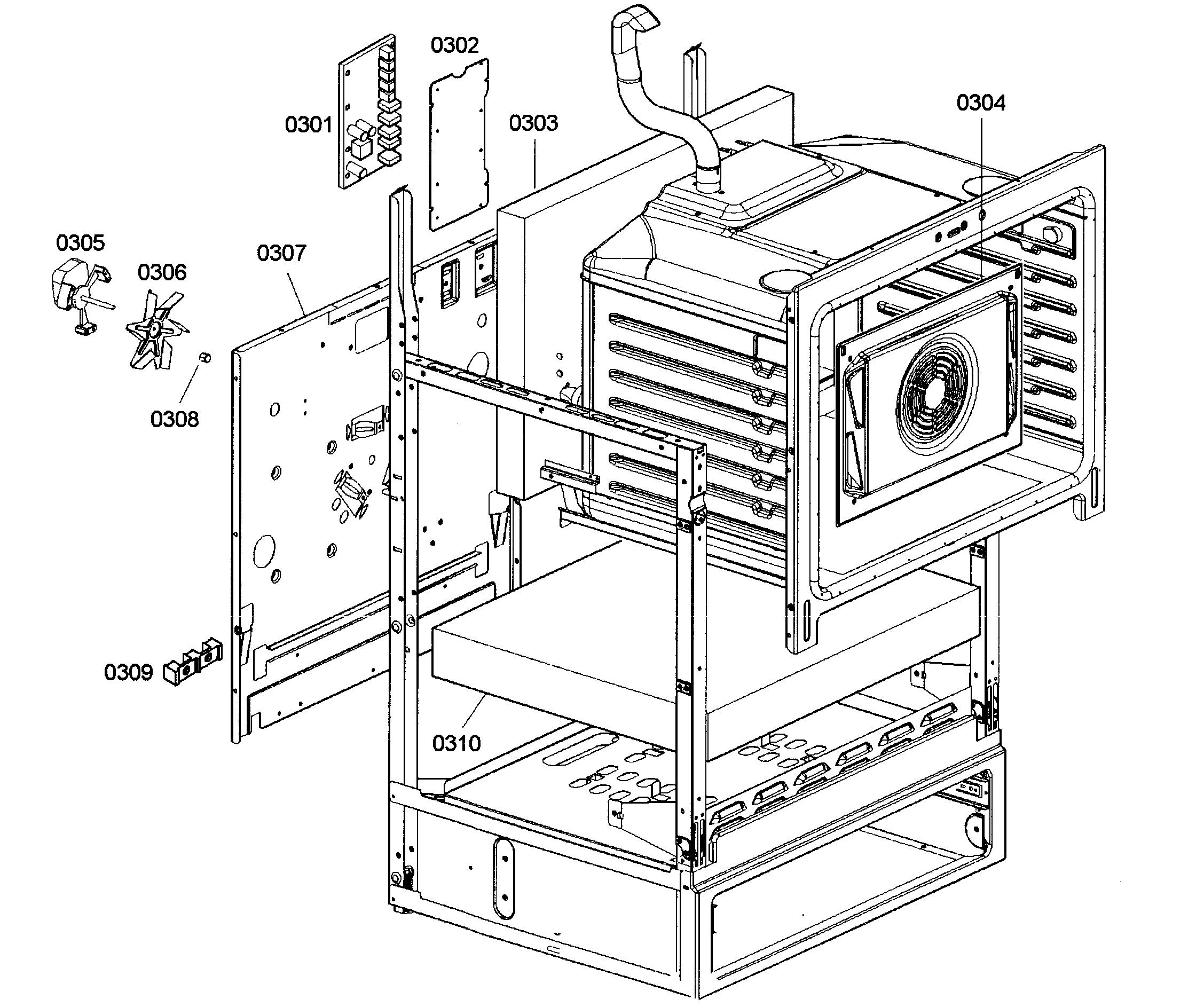 Bosch HES345U/01 cabinet assy diagram