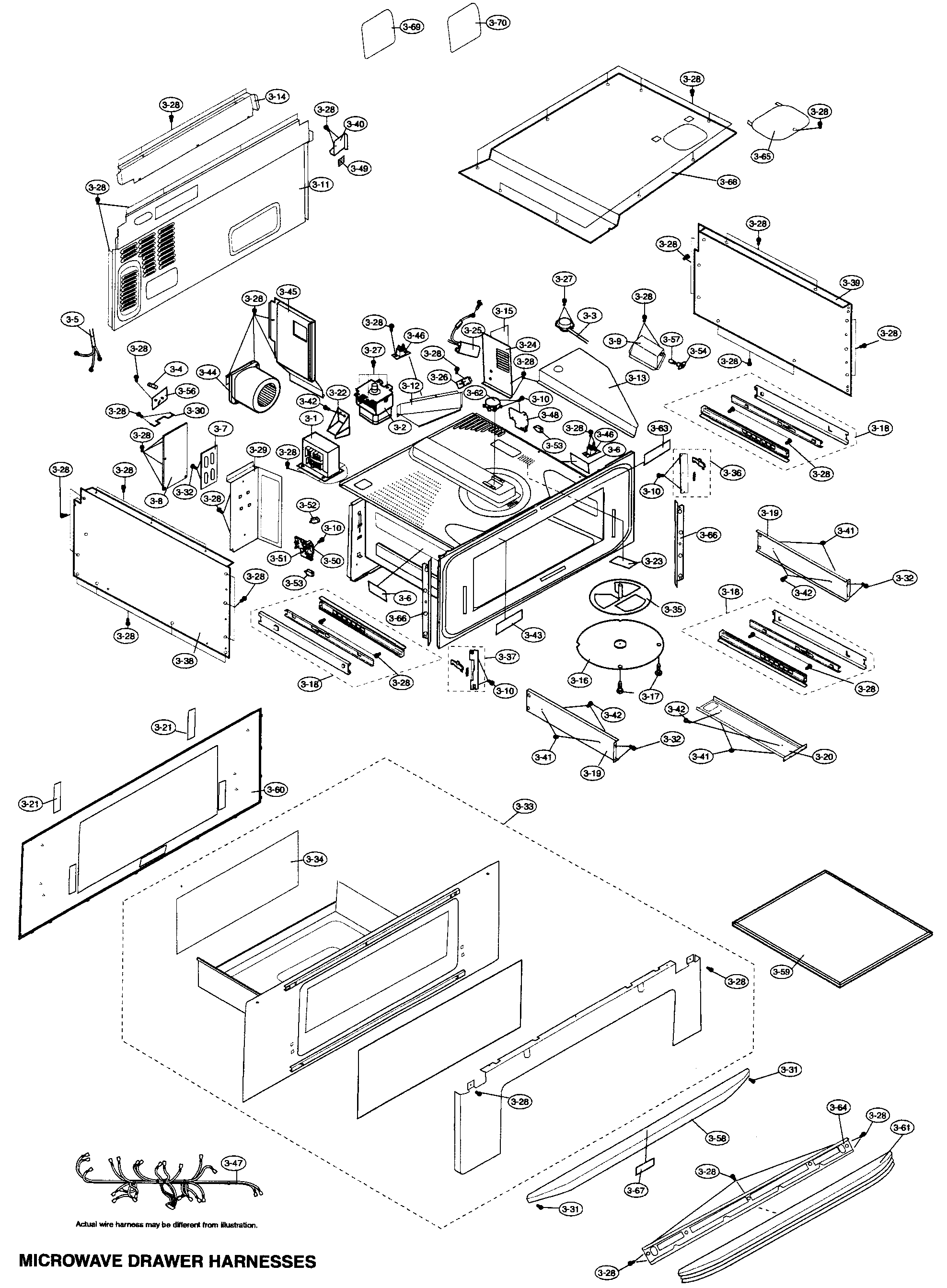 Sharp KB-6002LK cabinet parts diagram