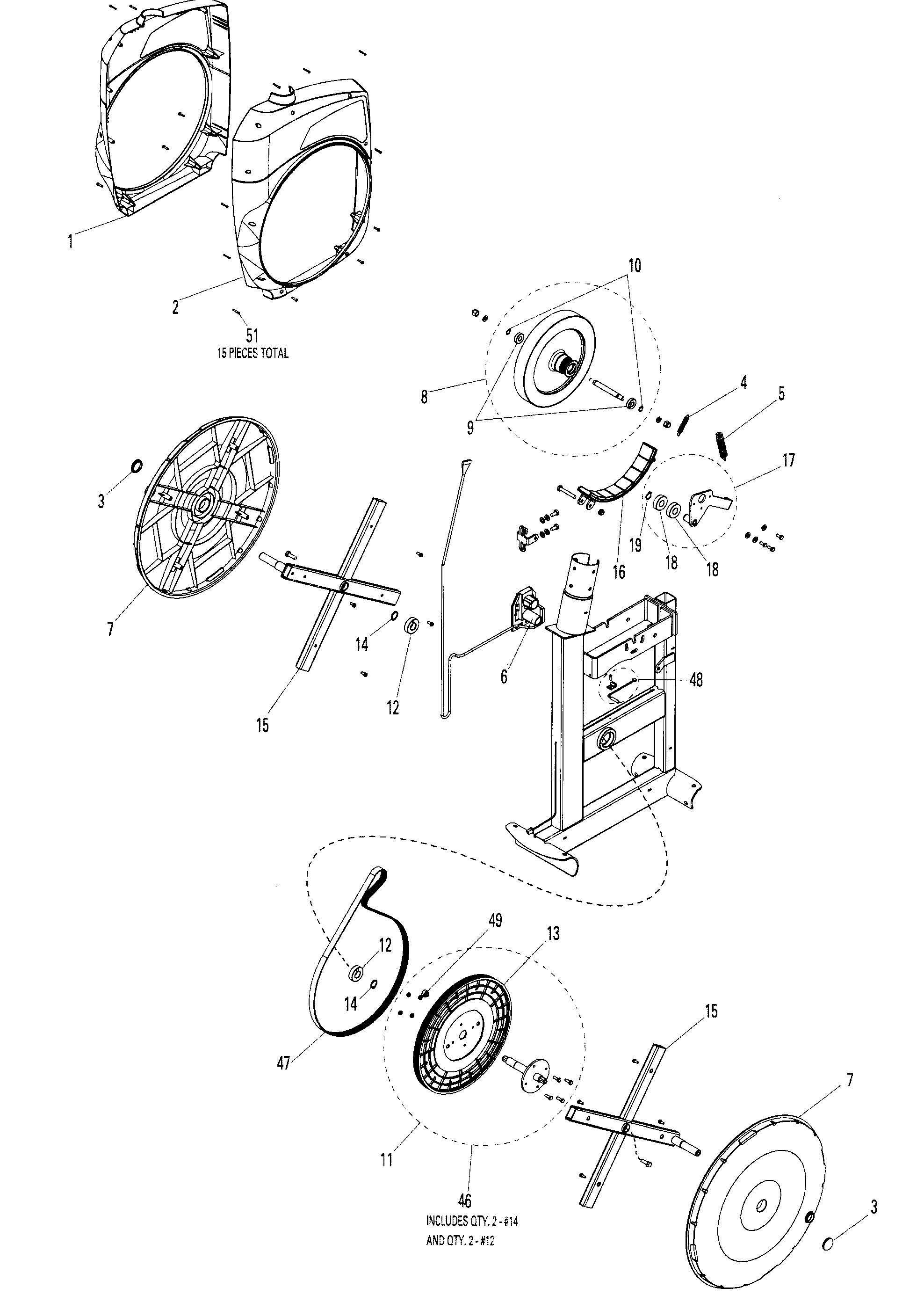 Schwinn 431 wheel assy diagram