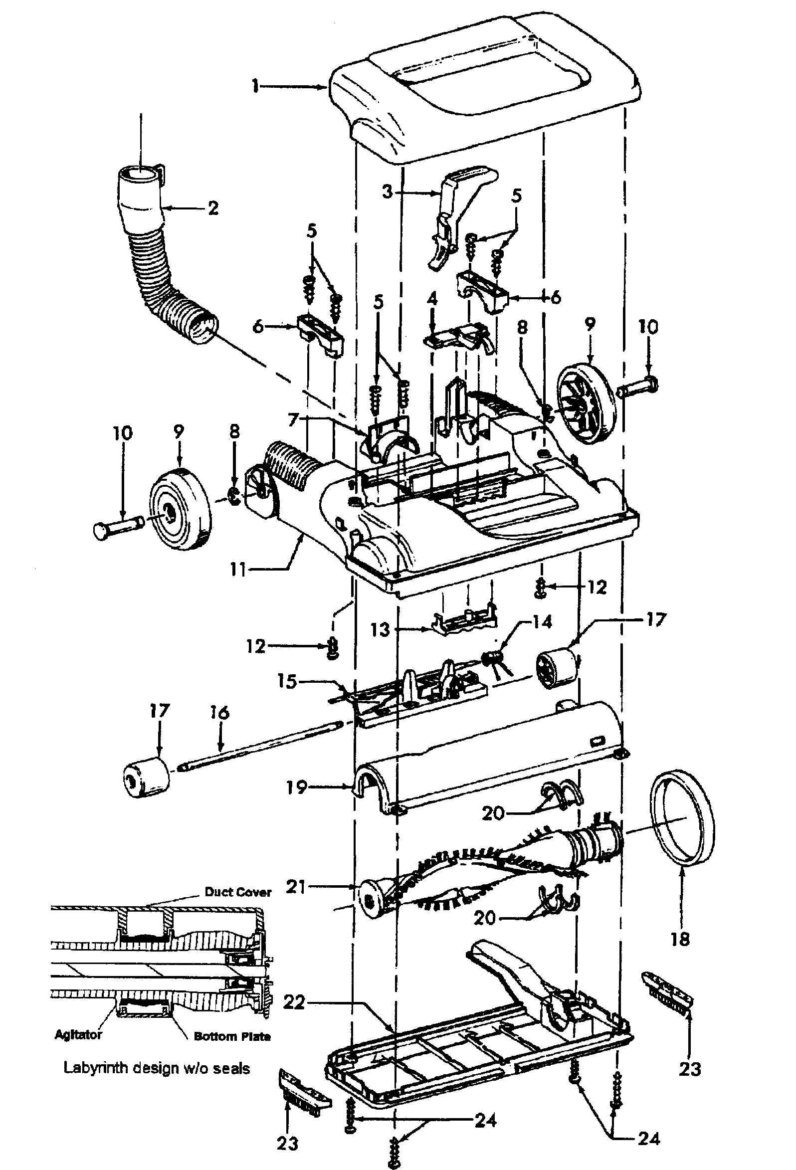 Hoover U5491-900 base assy diagram