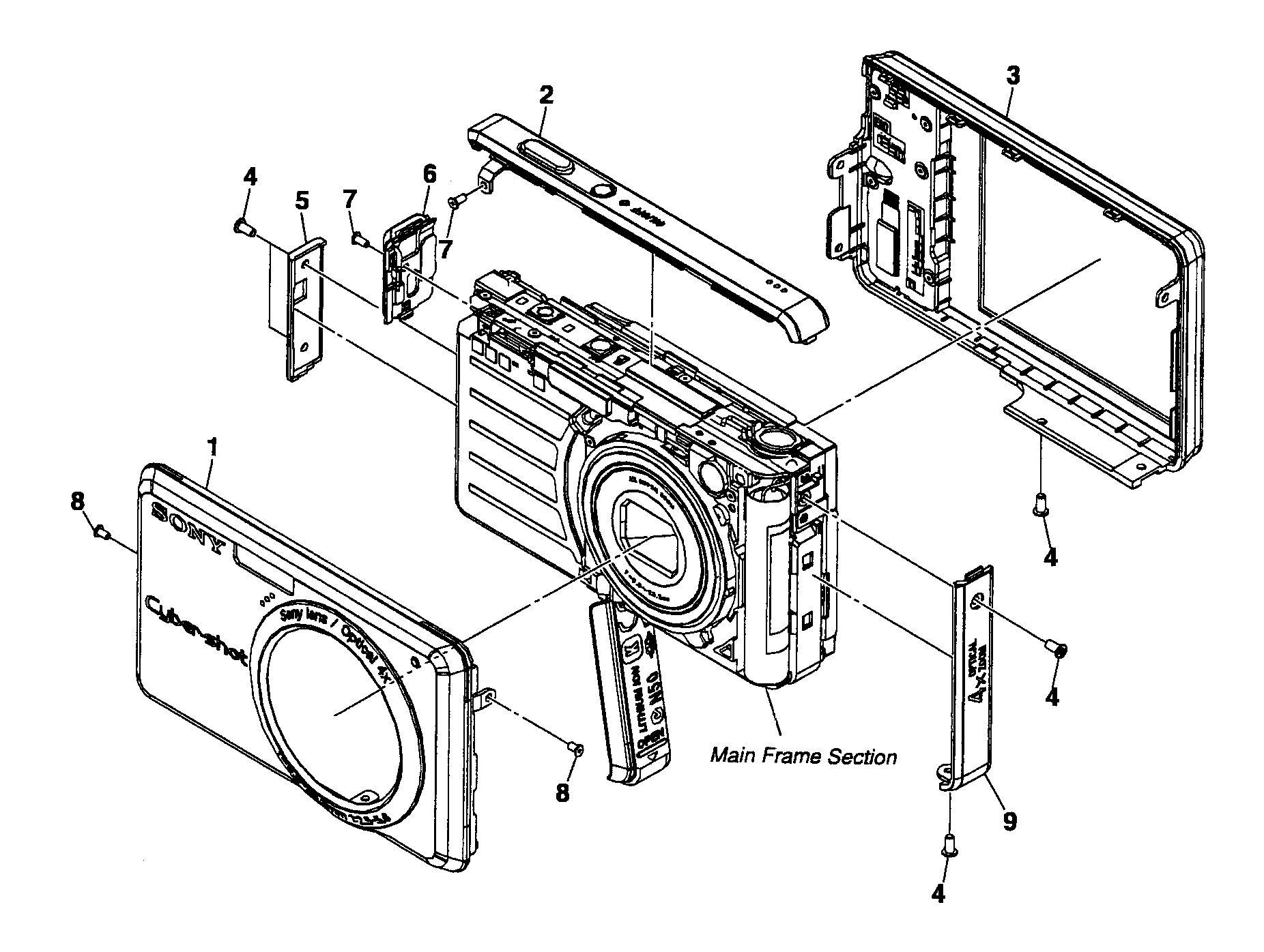 Sony DSC-S950B overall assy diagram