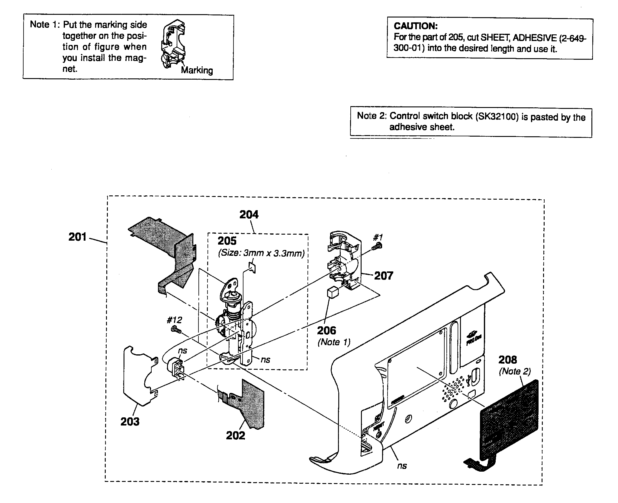 Sony DCR-SX40L right cabinet 2 diagram