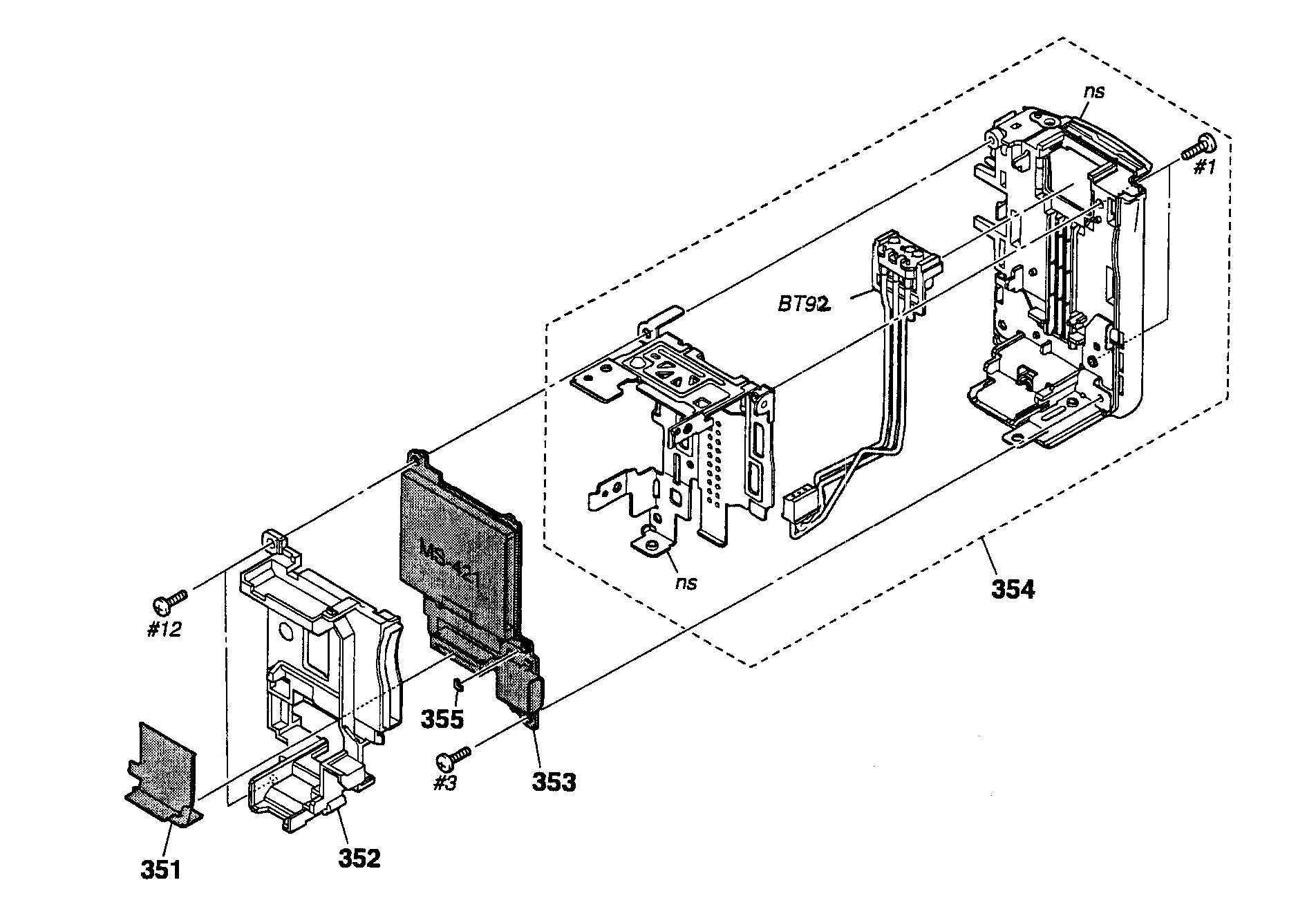 Sony DCR-SX41R rear cabinet diagram