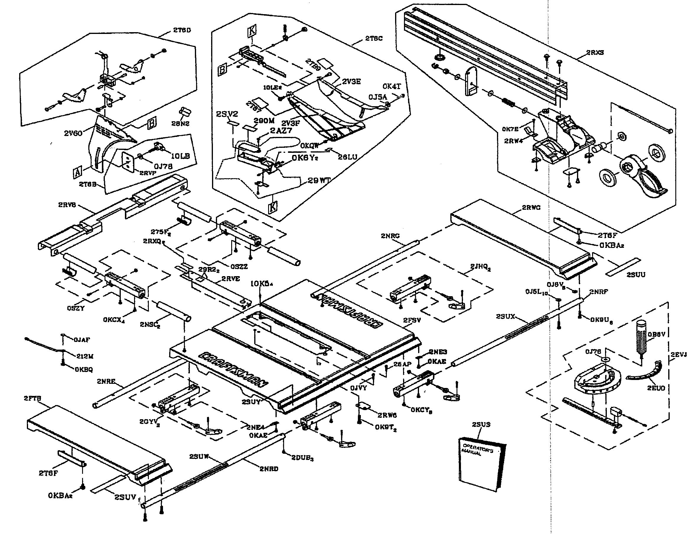 Craftsman 137218070 table assy diagram