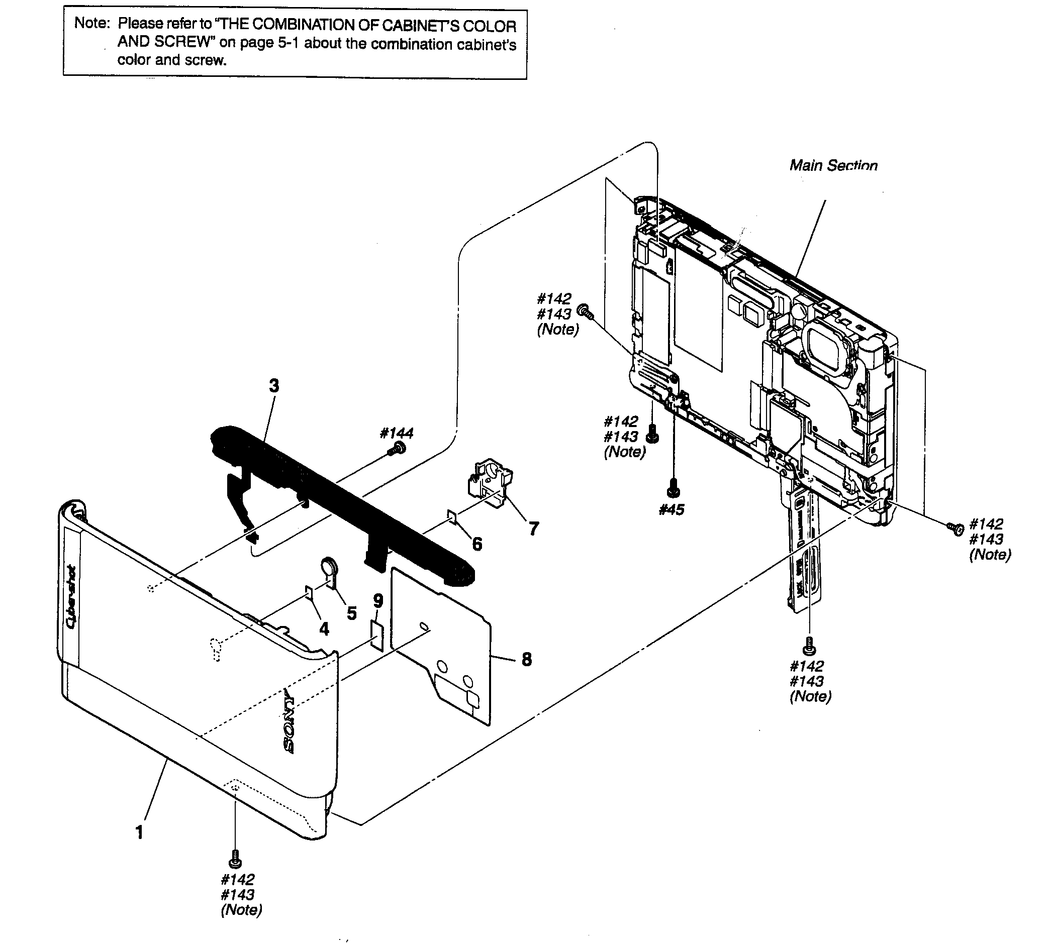 Sony DSC-T90B overall assy diagram