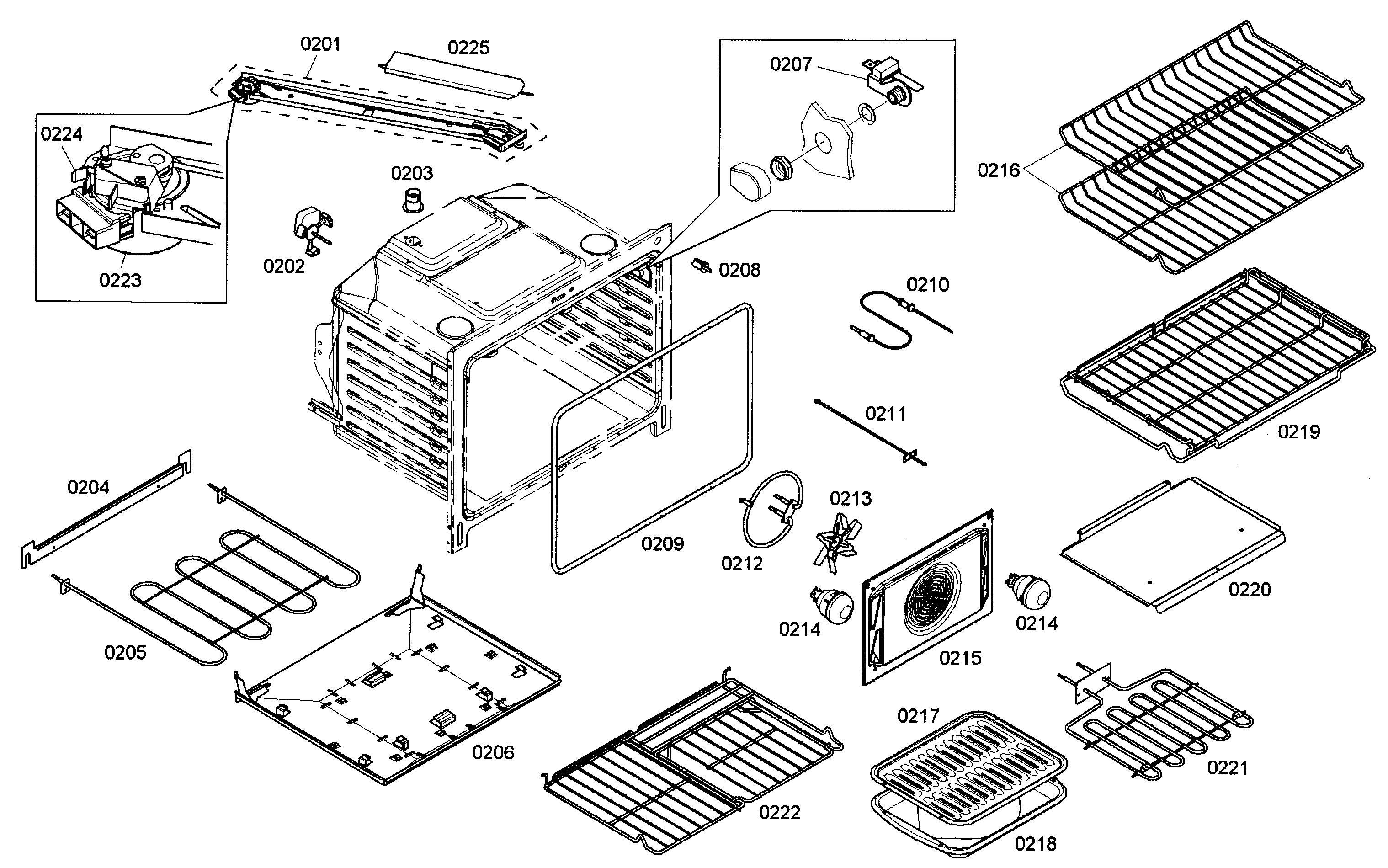Bosch HEI7132U/01 oven assy diagram