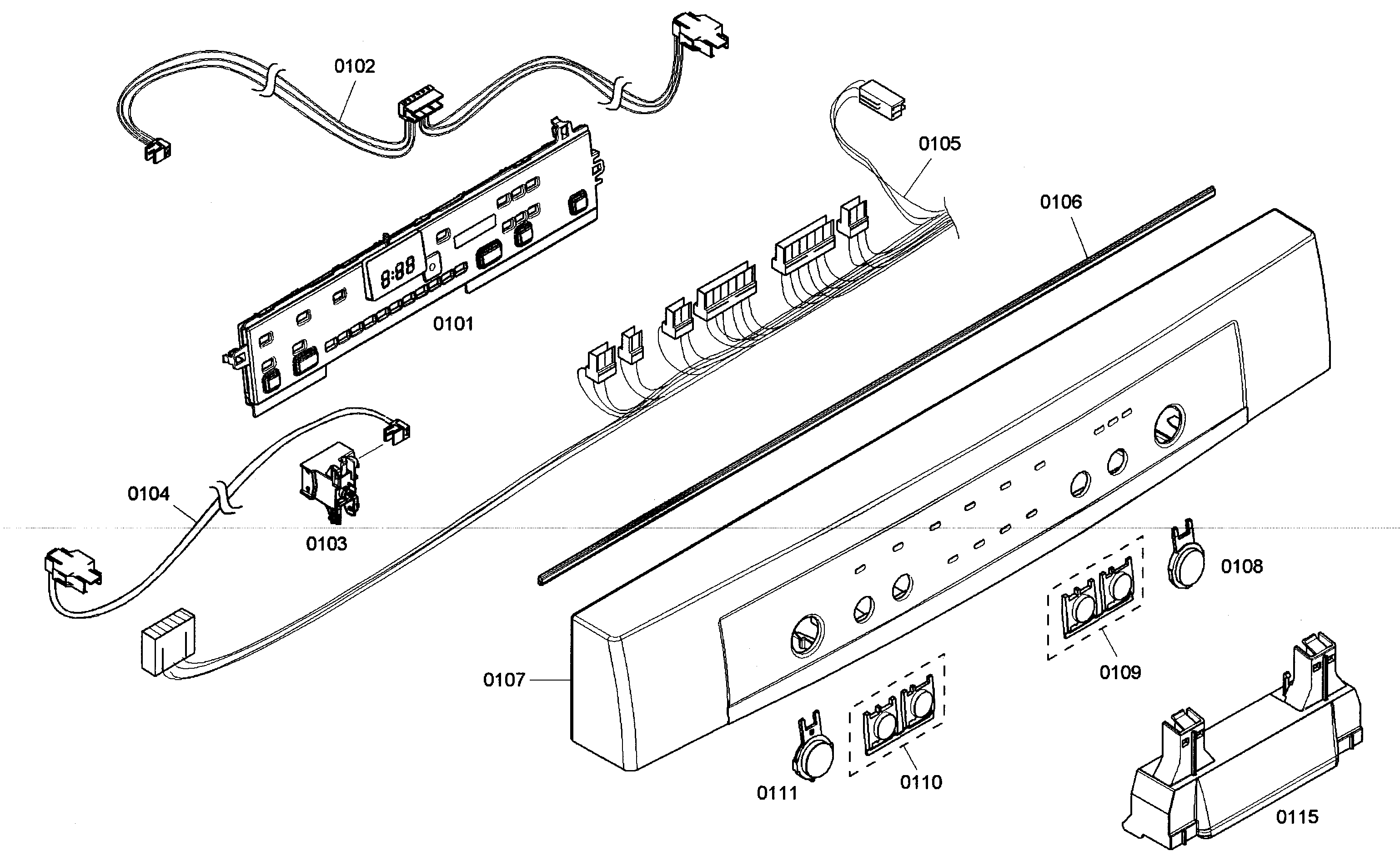 Bosch SHE4AM15UC/01 control panel diagram