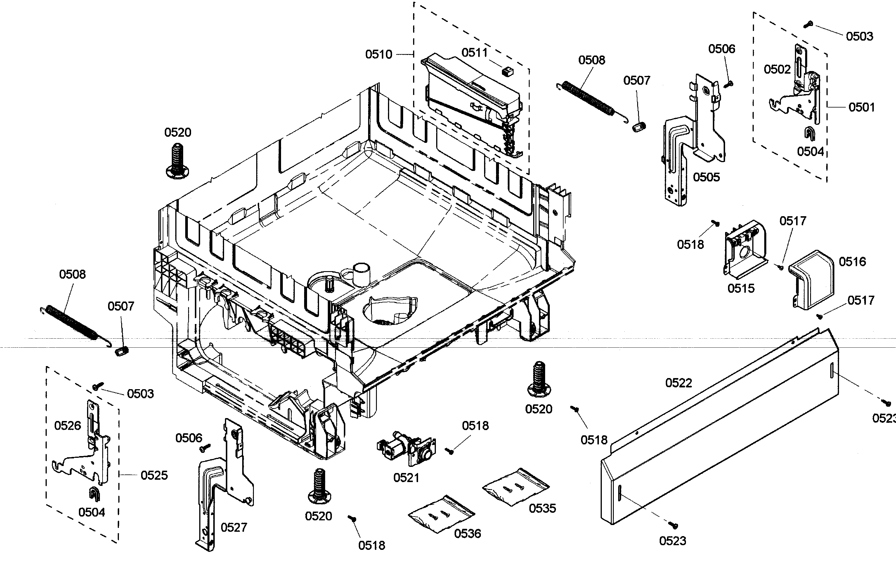 Bosch SHE4AM15UC/01 base assy diagram