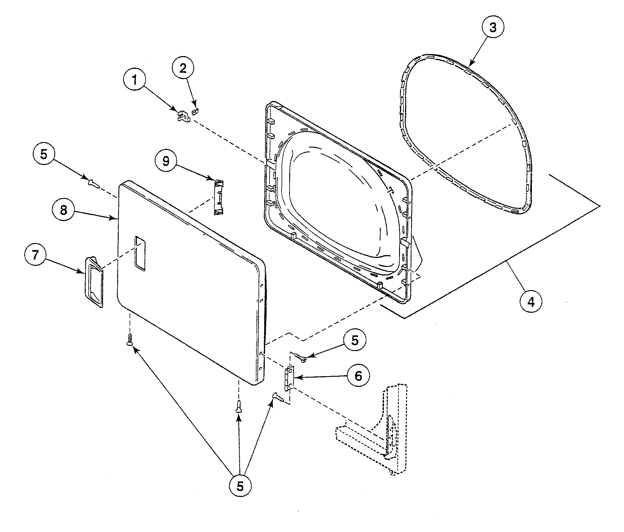 Speed Queen SSE007LF1500 loading door diagram