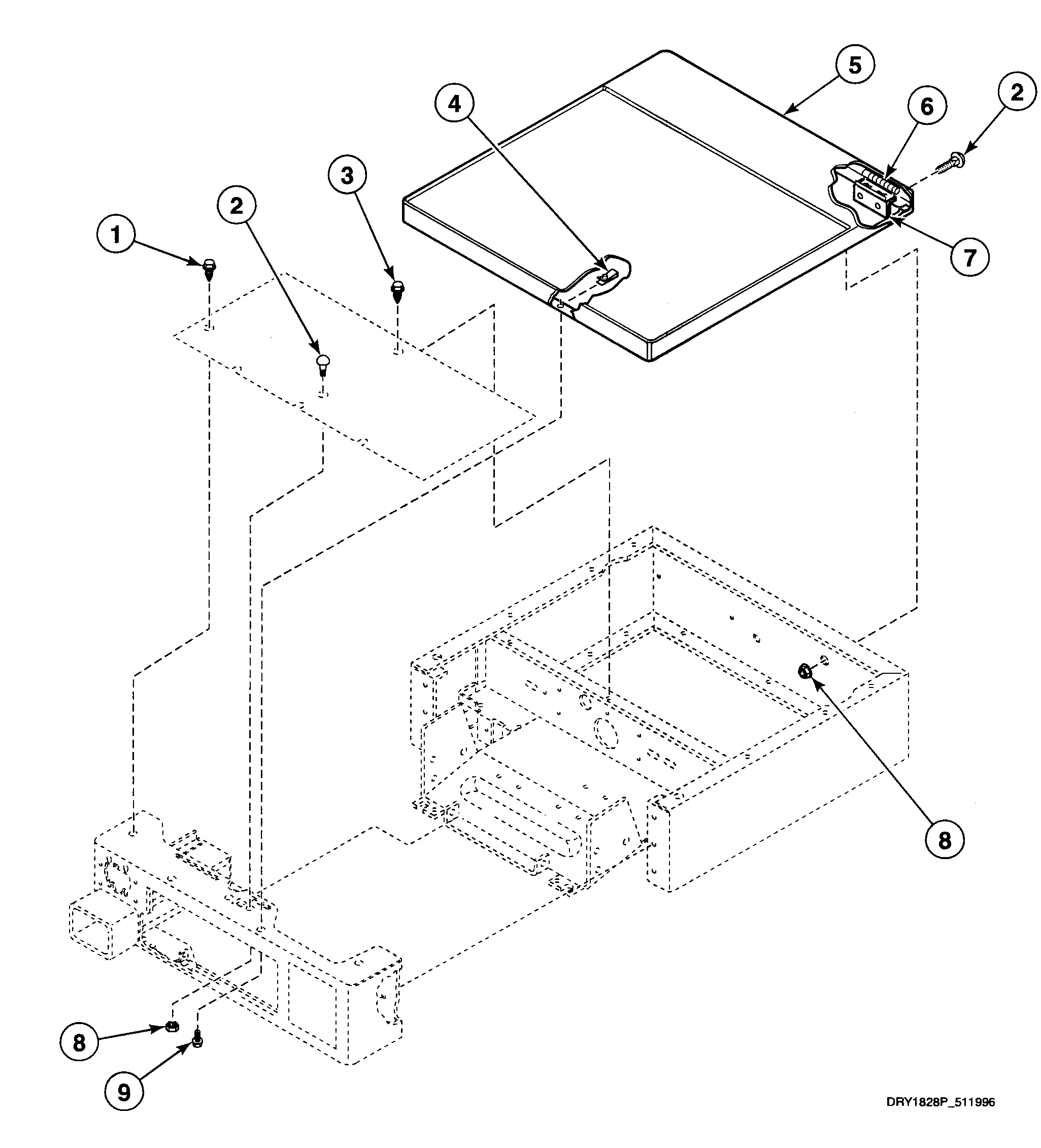 Speed Queen SSE007WF99H2 cabinet top diagram