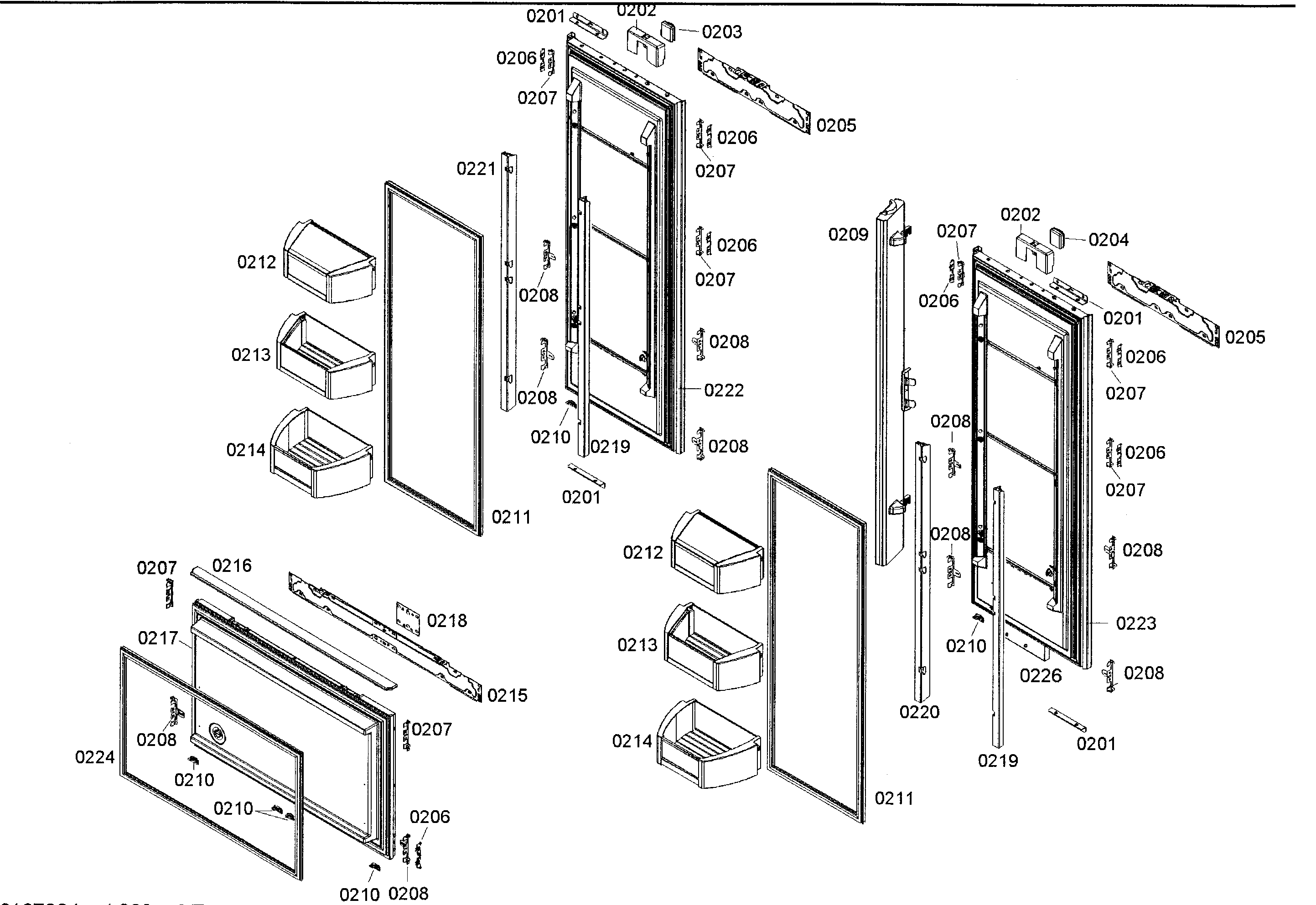 Bosch B36IT71NNP/11 door assy diagram