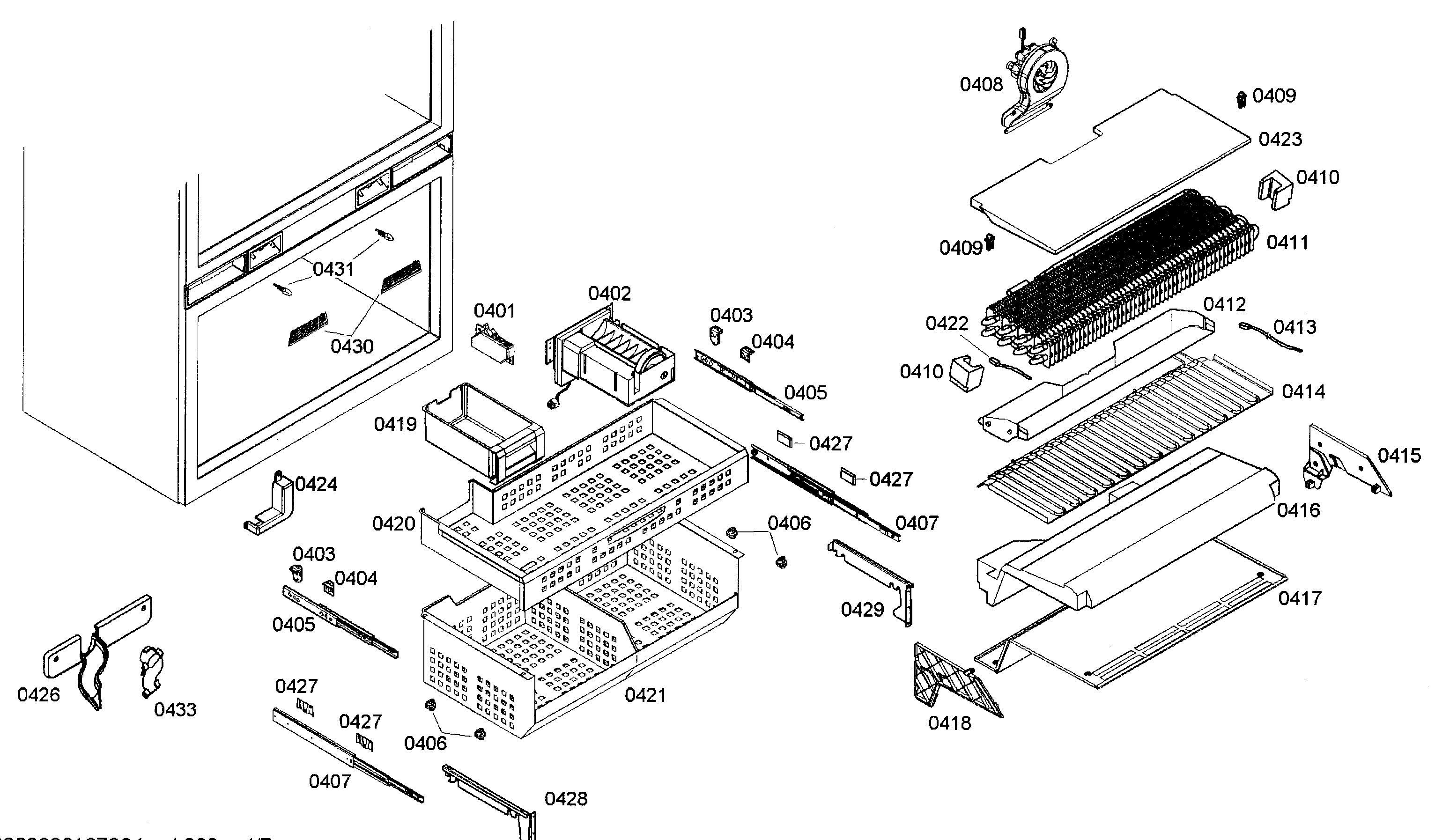 Bosch B36IT71NNP/11 shelfs assy 2 diagram