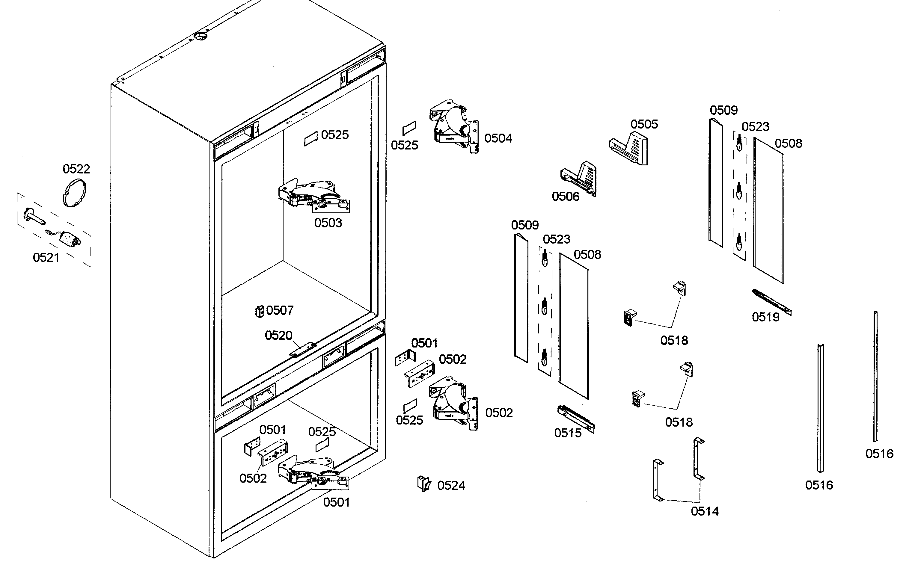 Bosch B36IT71NNP/11 hinge assy diagram