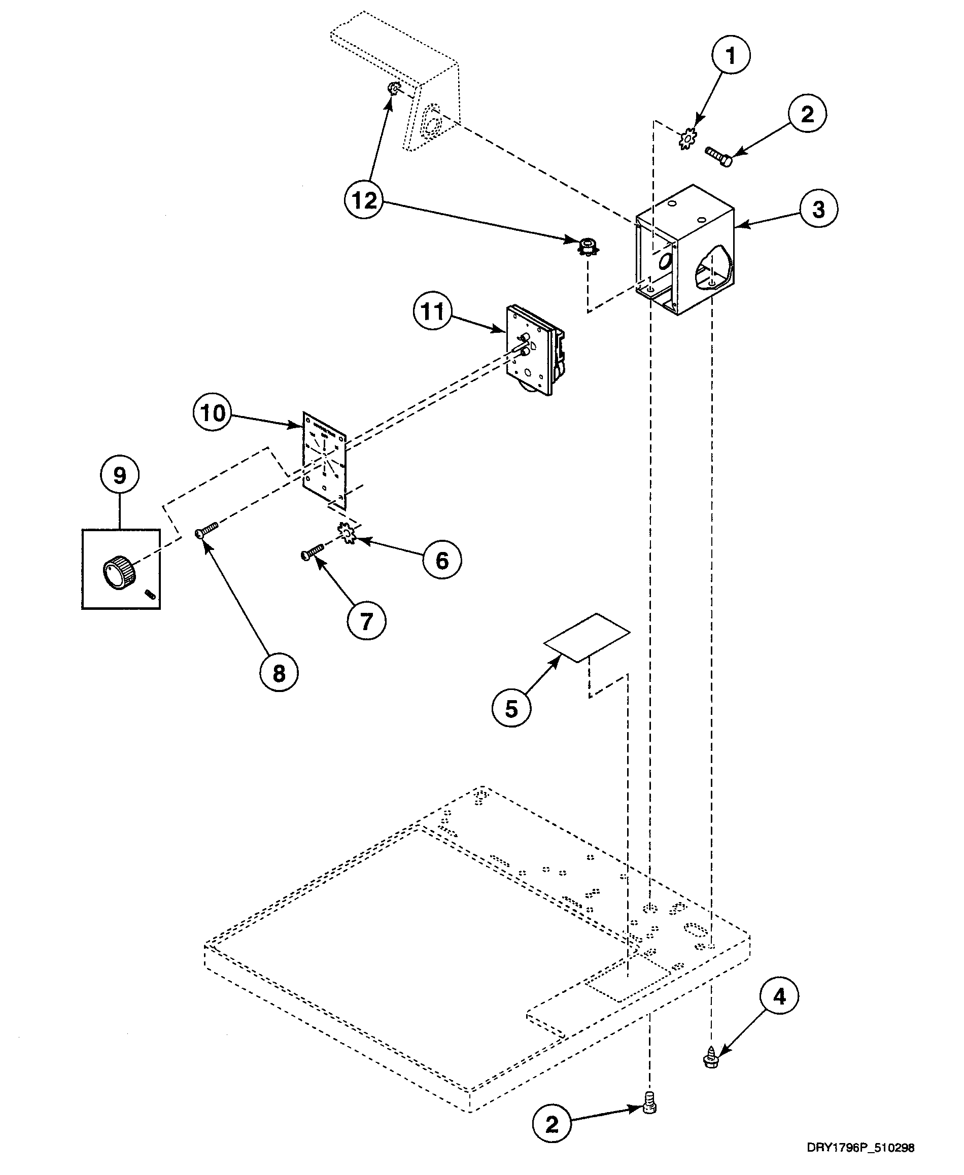Speed Queen SDE007WF timer assy diagram