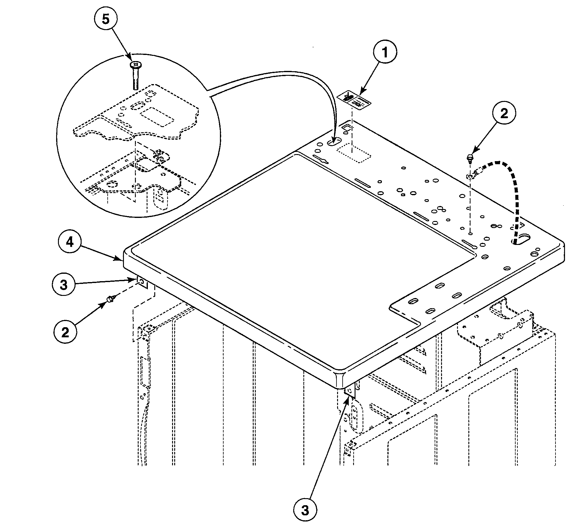Speed Queen SDE007LF1500 cabinet top diagram