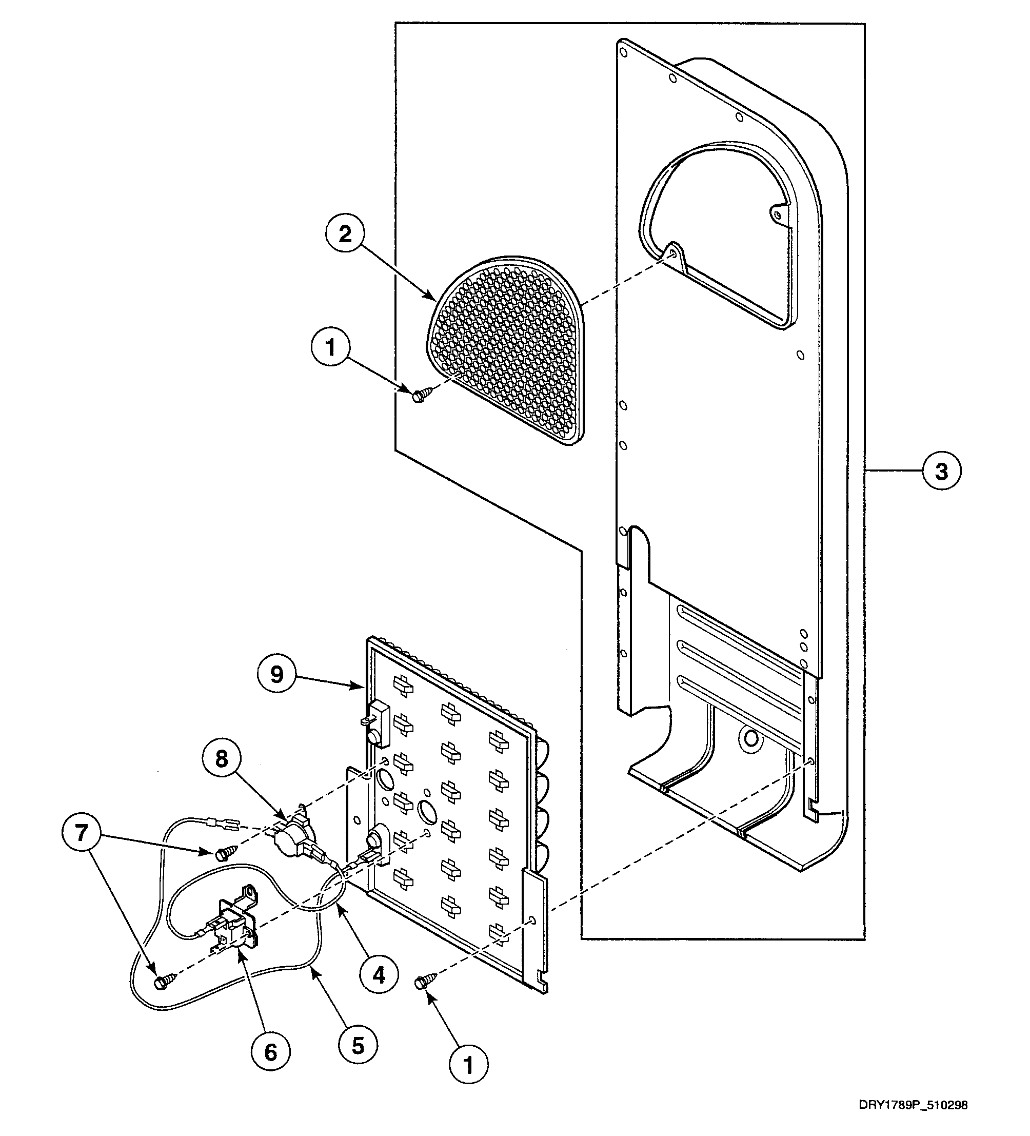 Speed Queen SDE007WF1500 heater assy diagram