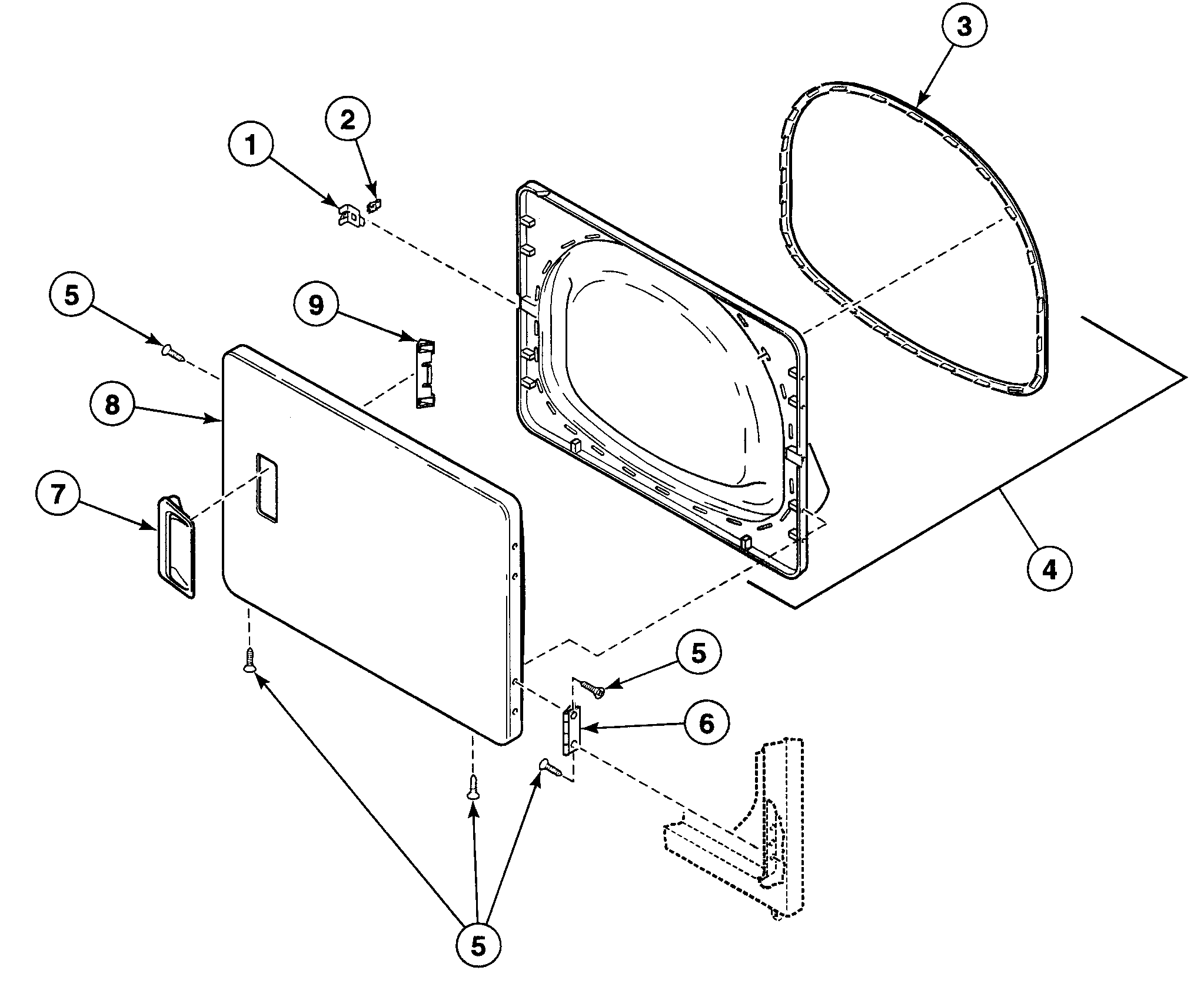 Speed Queen SSE807LF1500 loading door diagram