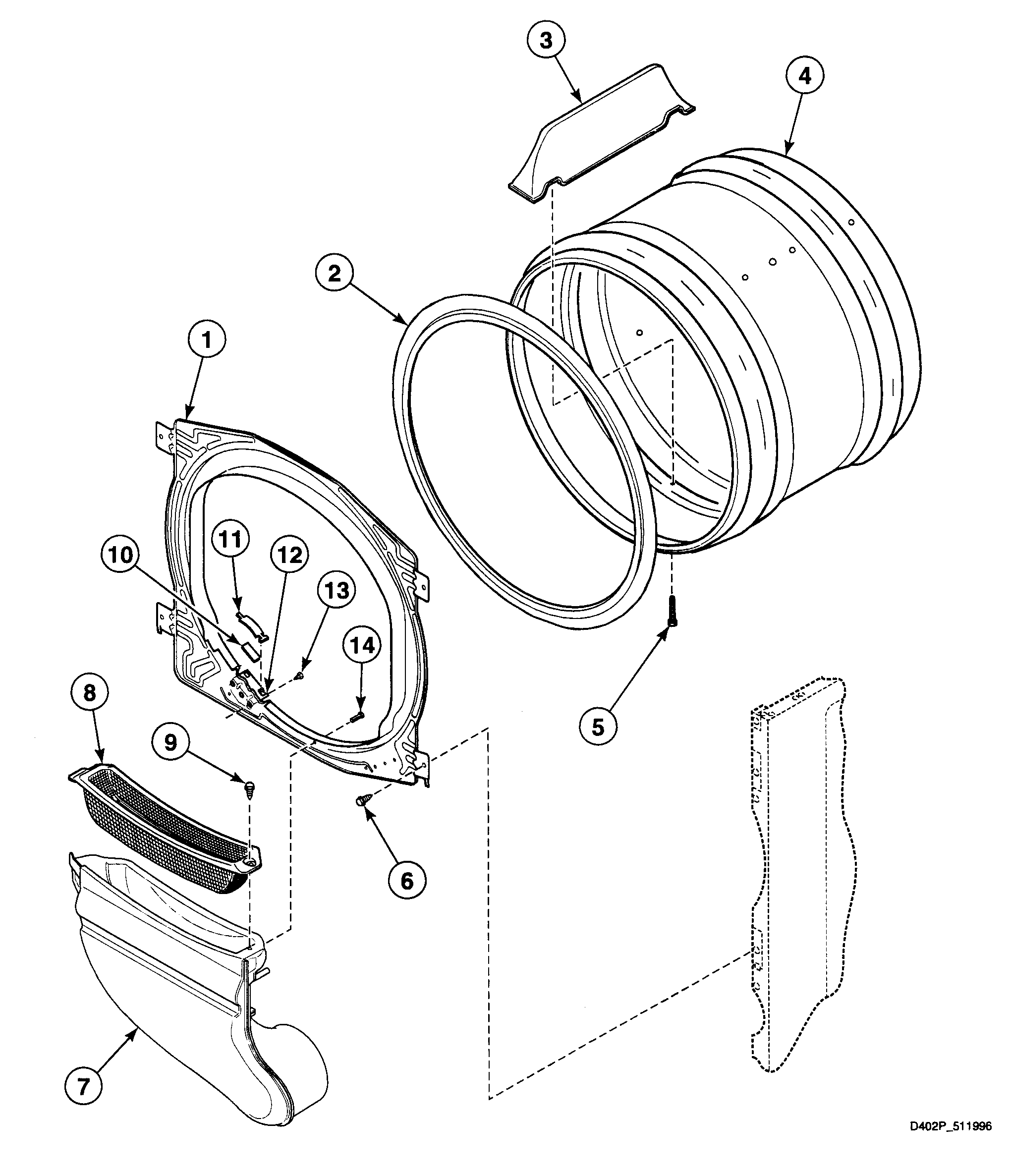 Speed Queen SSE807LF1500 cylinder assy diagram