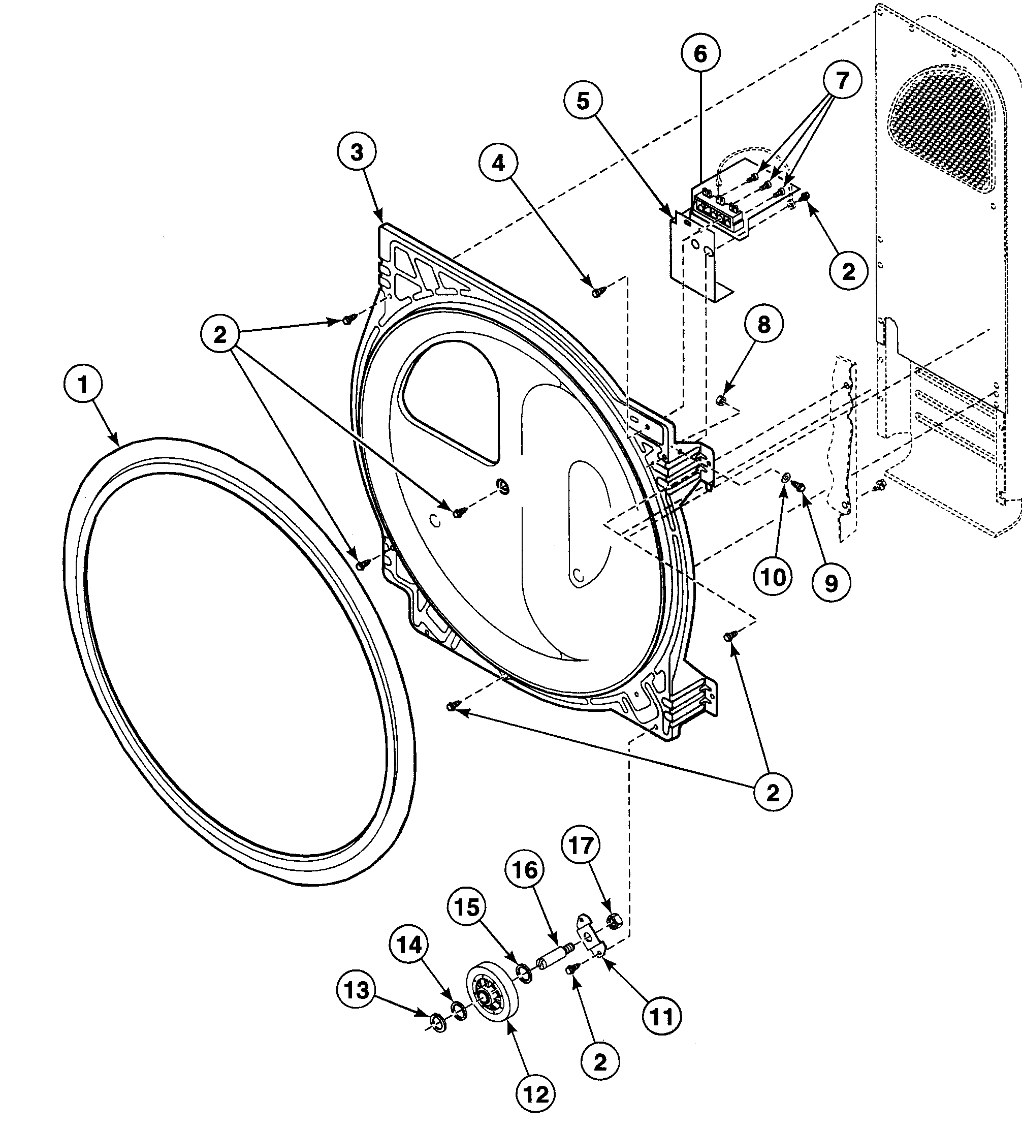 Speed Queen SSE807LF1500 roller assy diagram