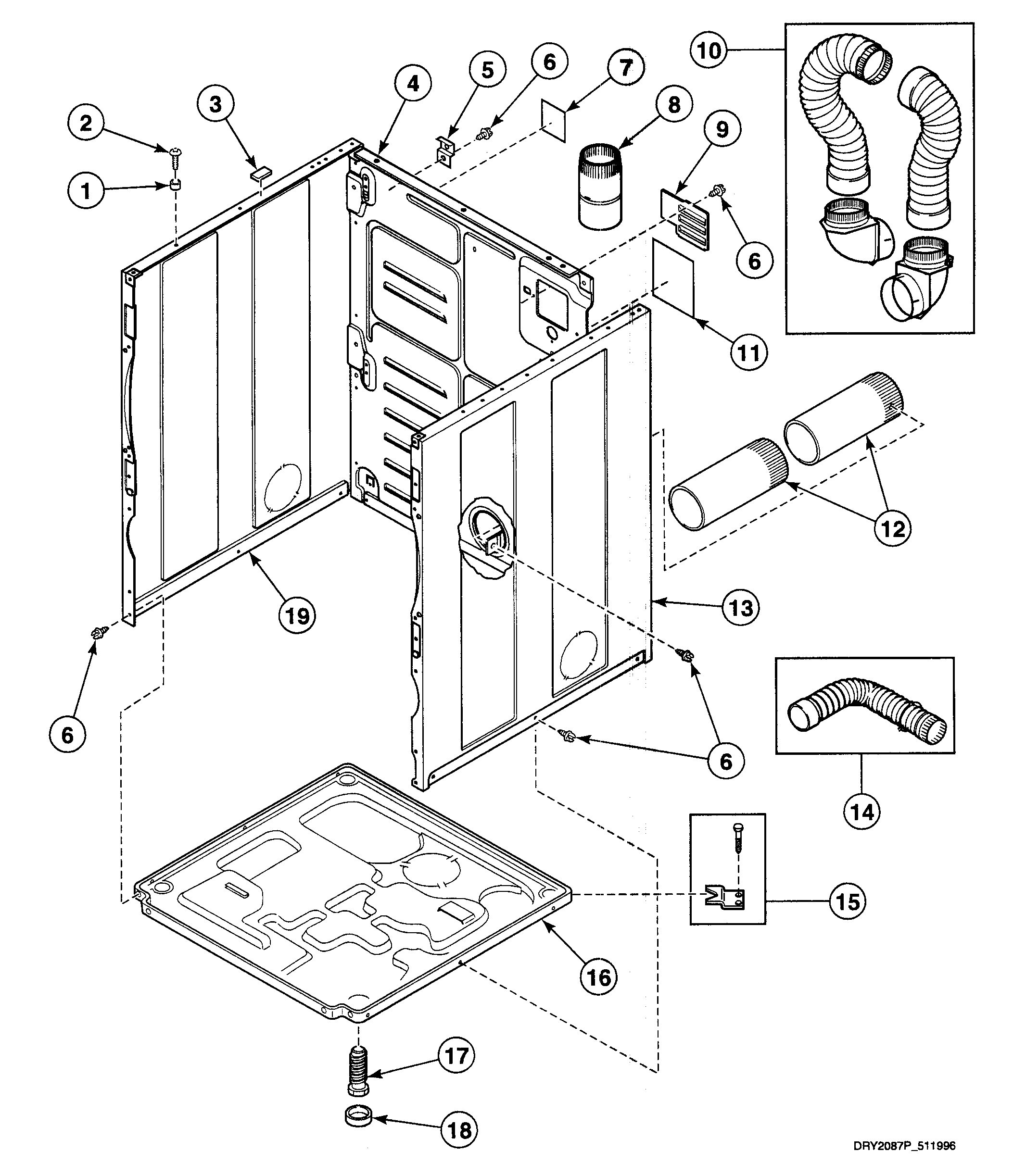 Speed Queen SSE807LF1500 cabinet assy diagram