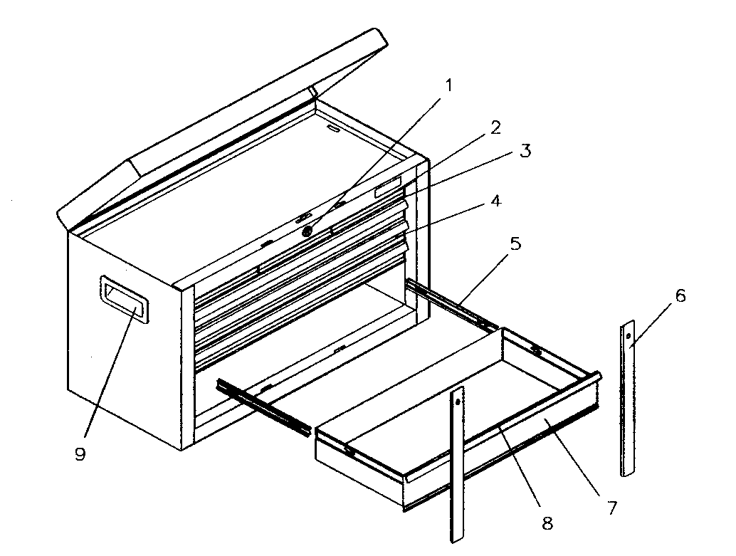 Craftsman 706127310 tool chest diagram
