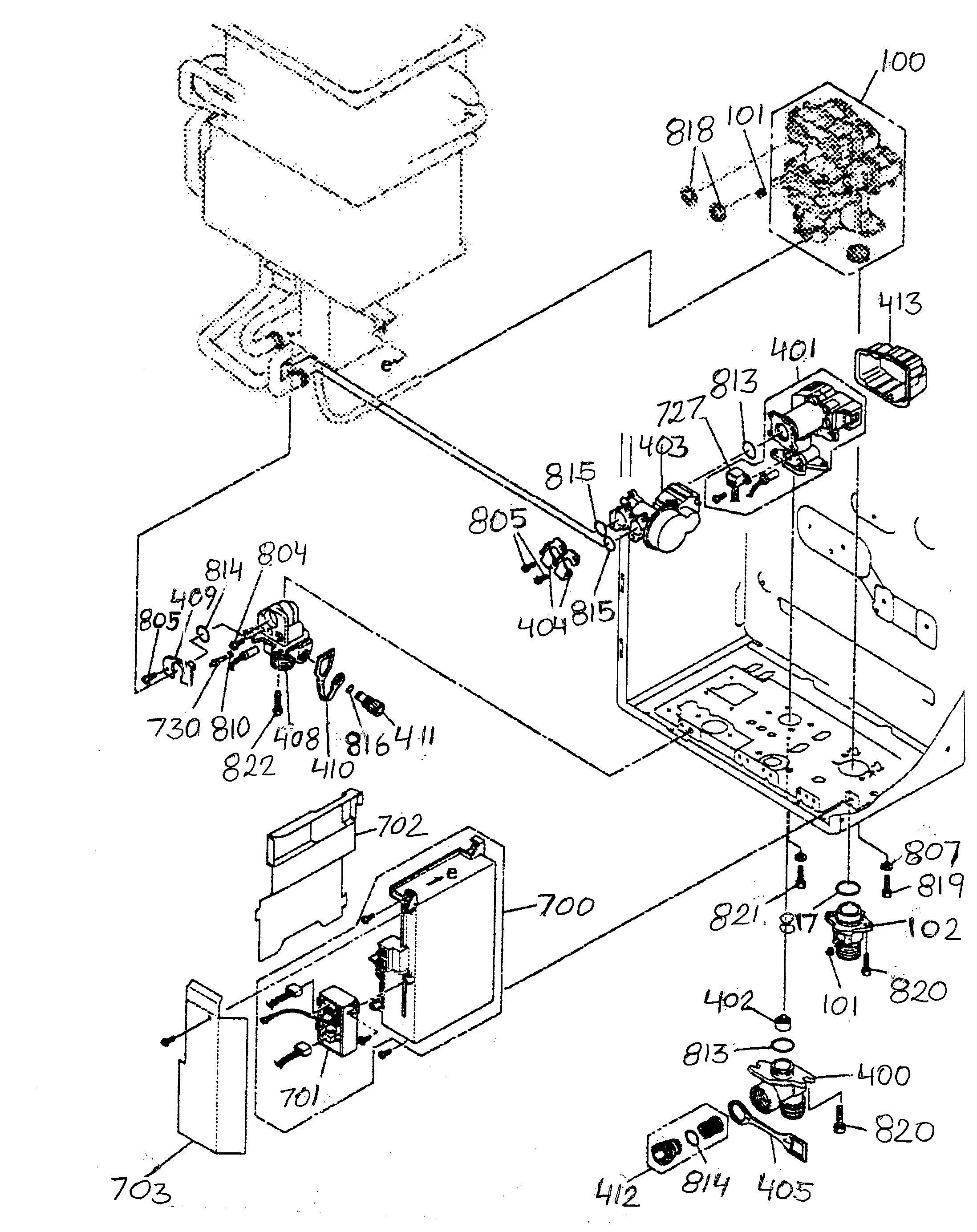 Kenmore 154330070 internals 1 diagram