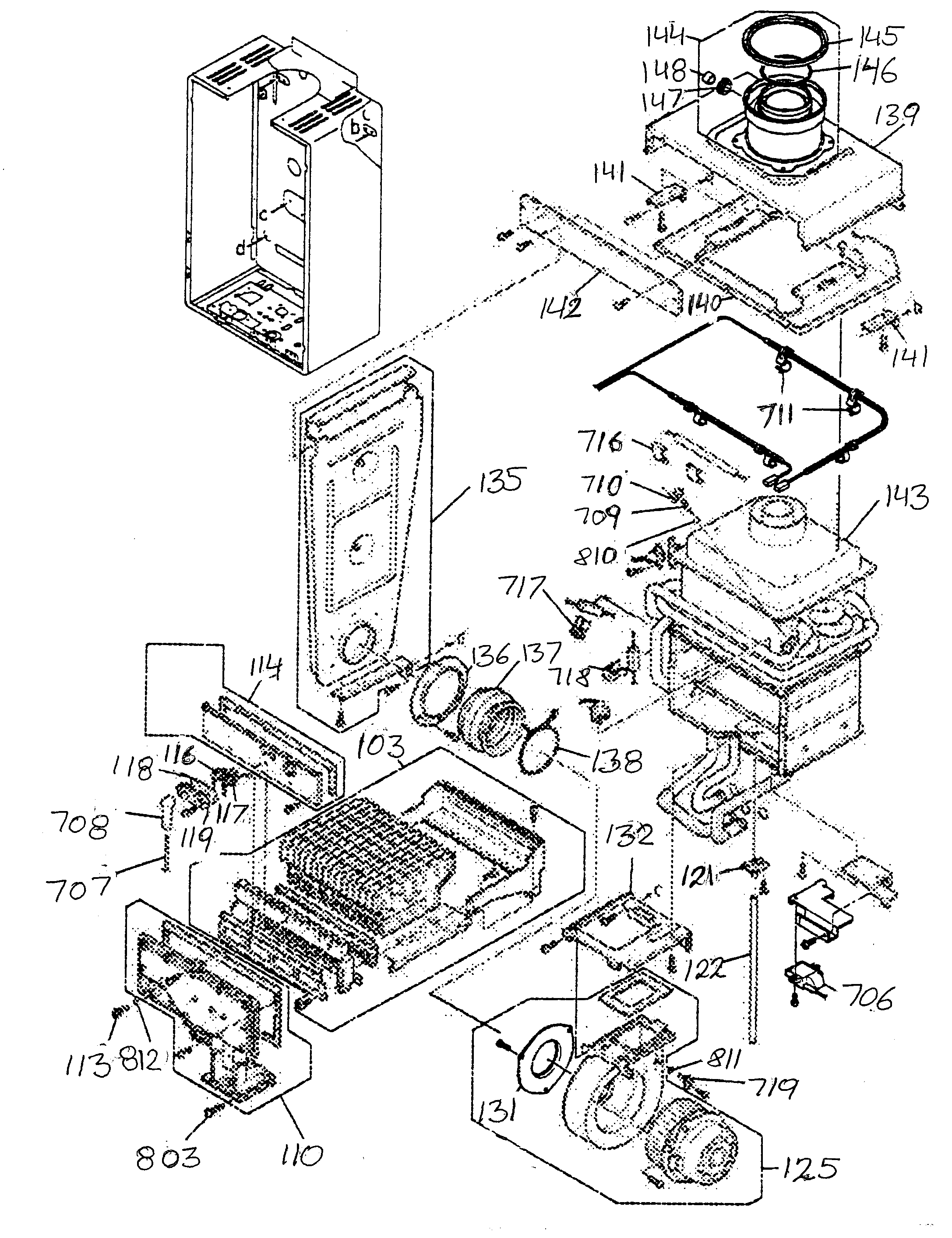 Kenmore 154330070 internals 2 diagram